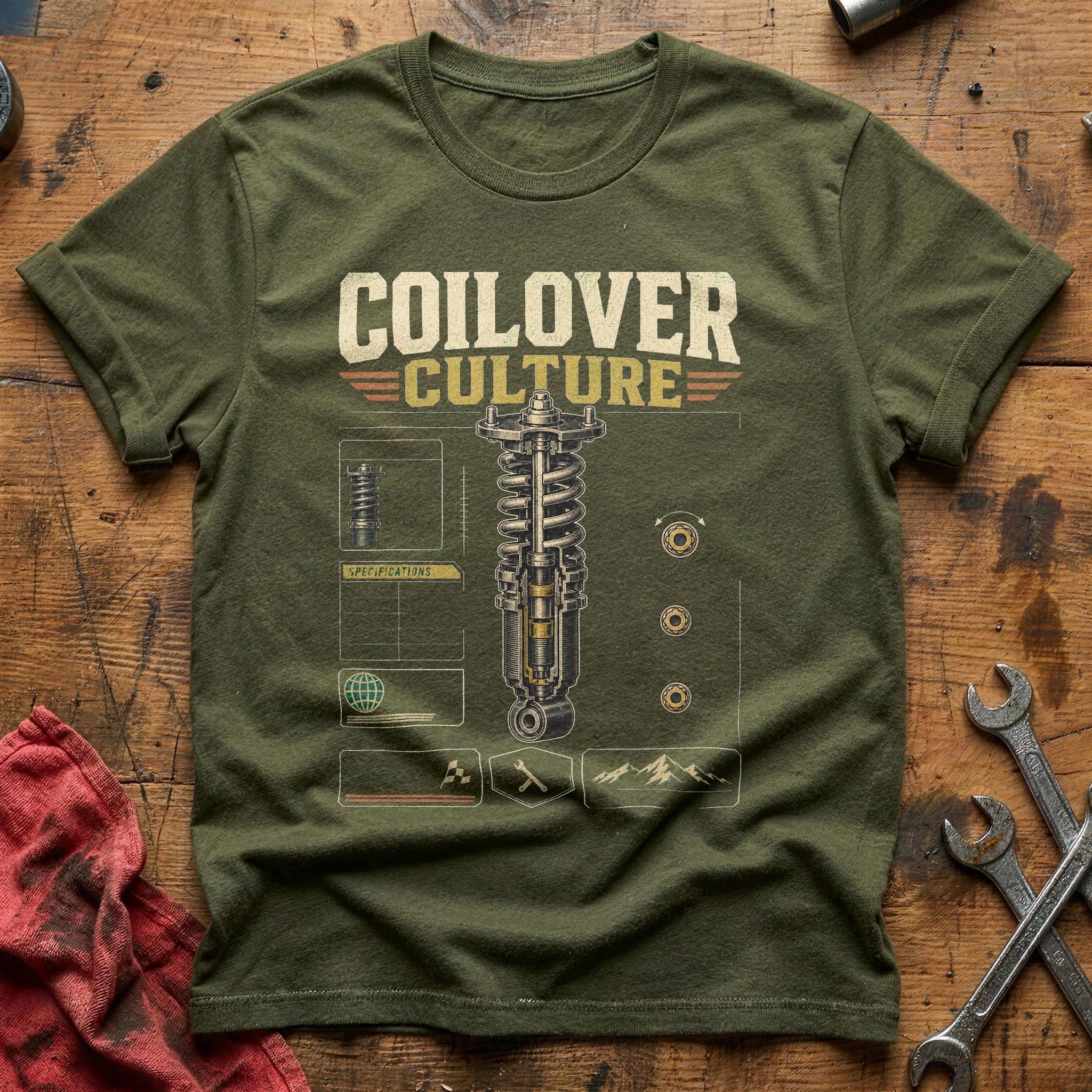 Suspension Blueprint T-Shirt - Military Green