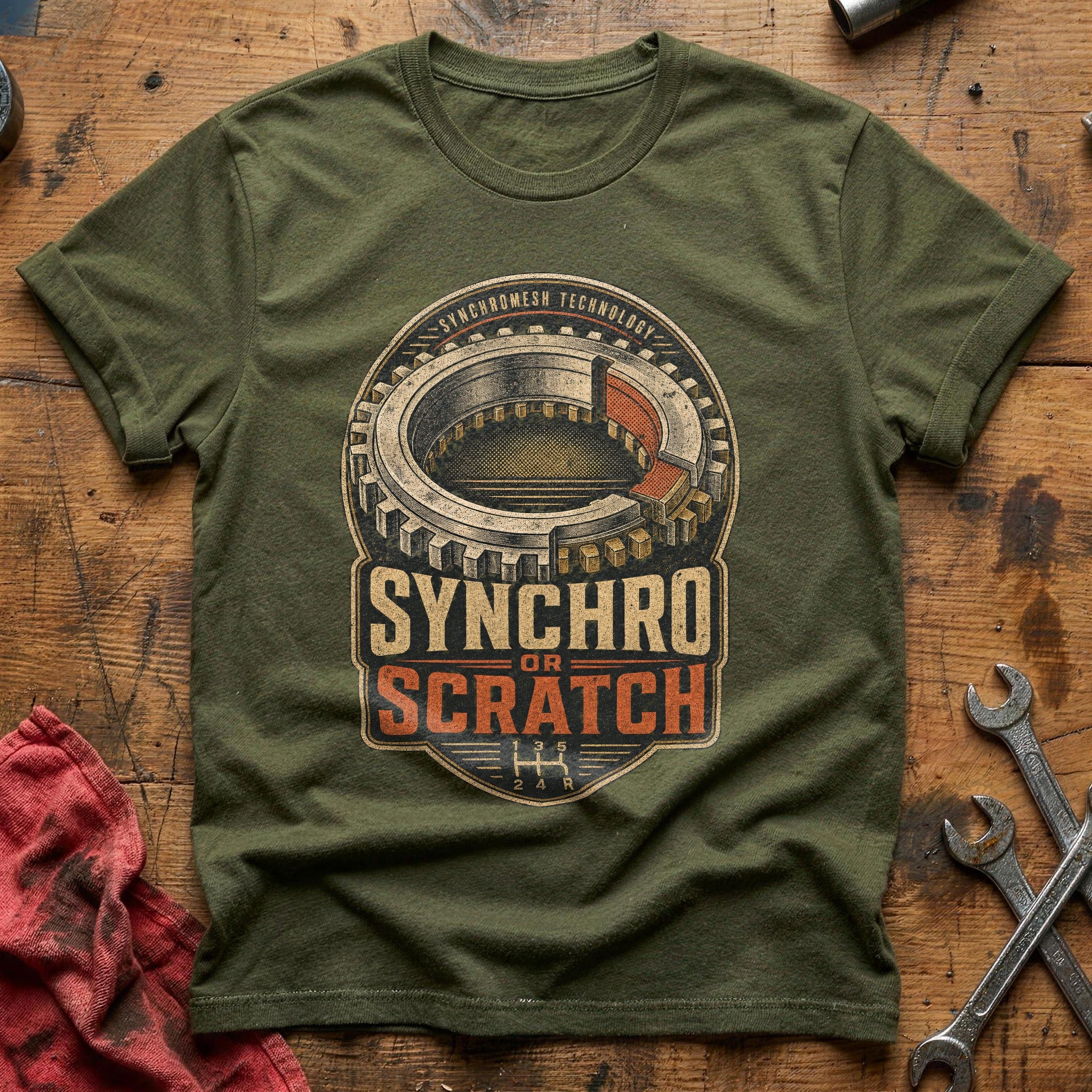 Synchro or Scratch T-Shirt - Military Green