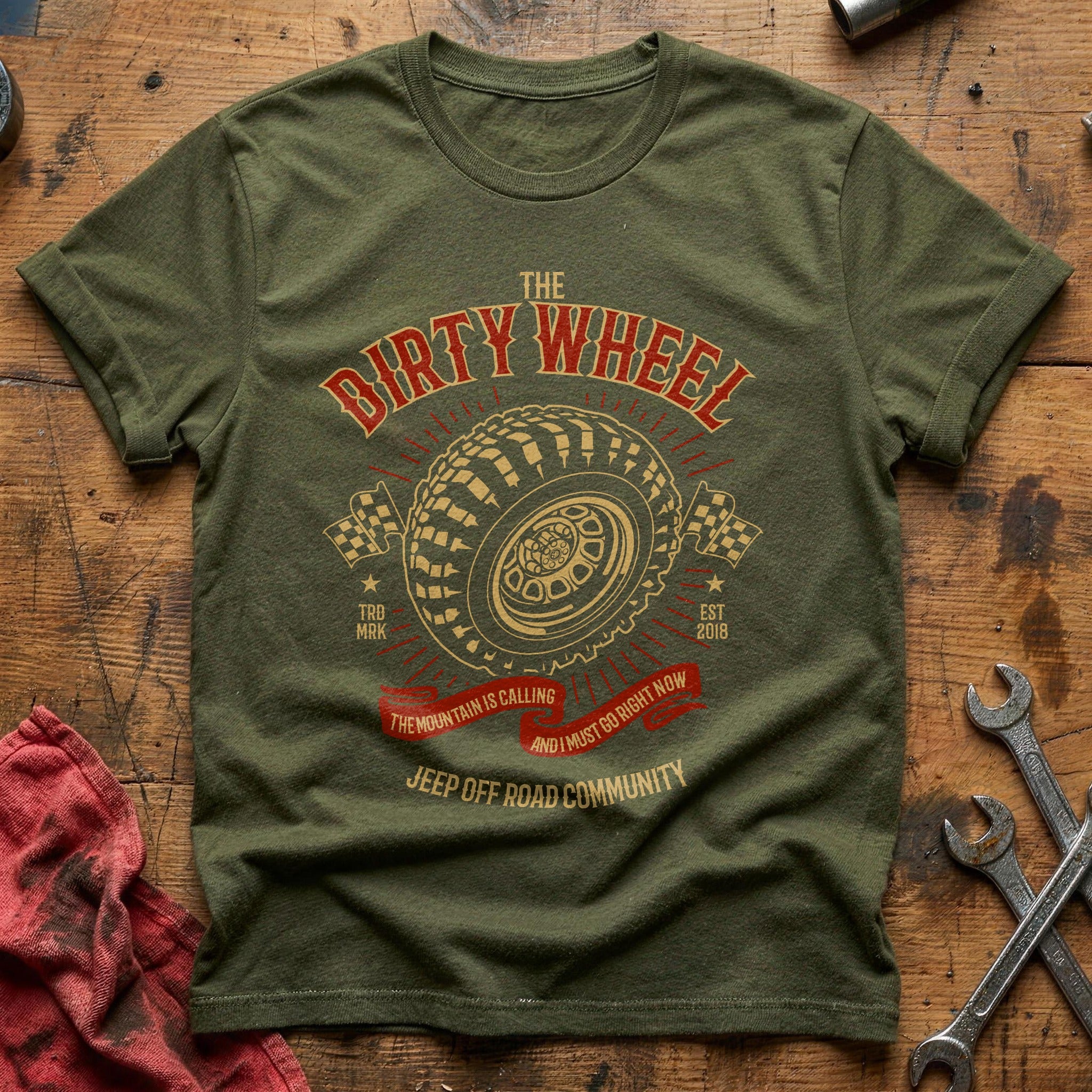 The dirty wheel T-Shirt - Military Green