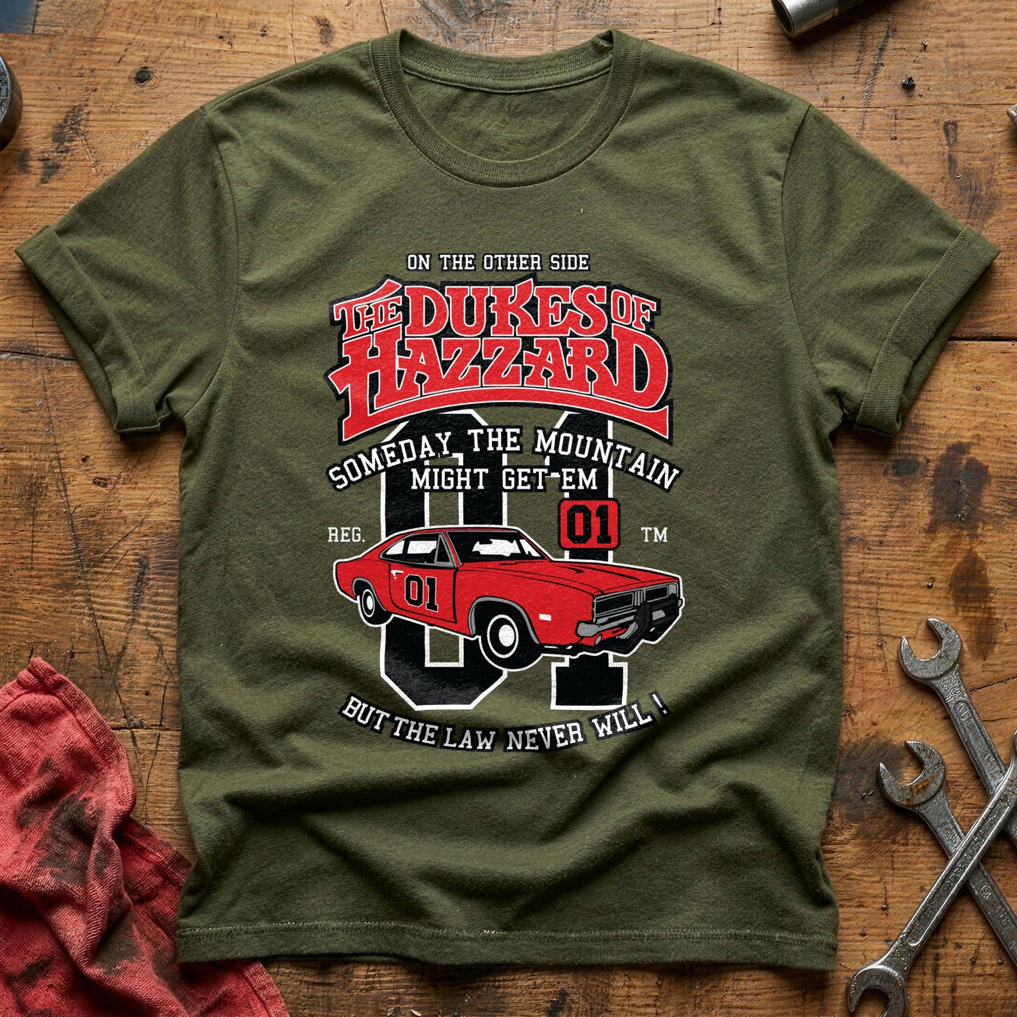 The dukes hazard car T-Shirt - Military Green