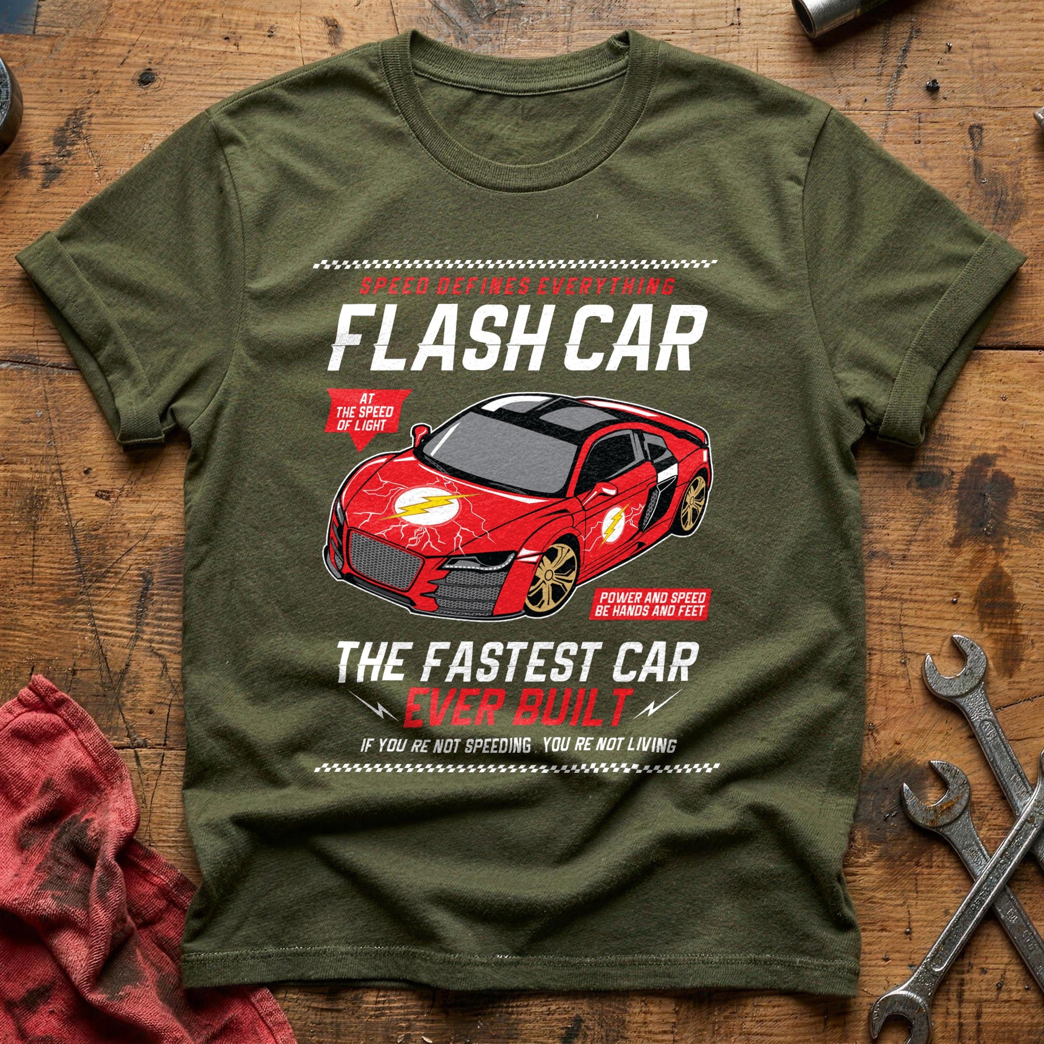 The flash fastest car T-Shirt - Military Green