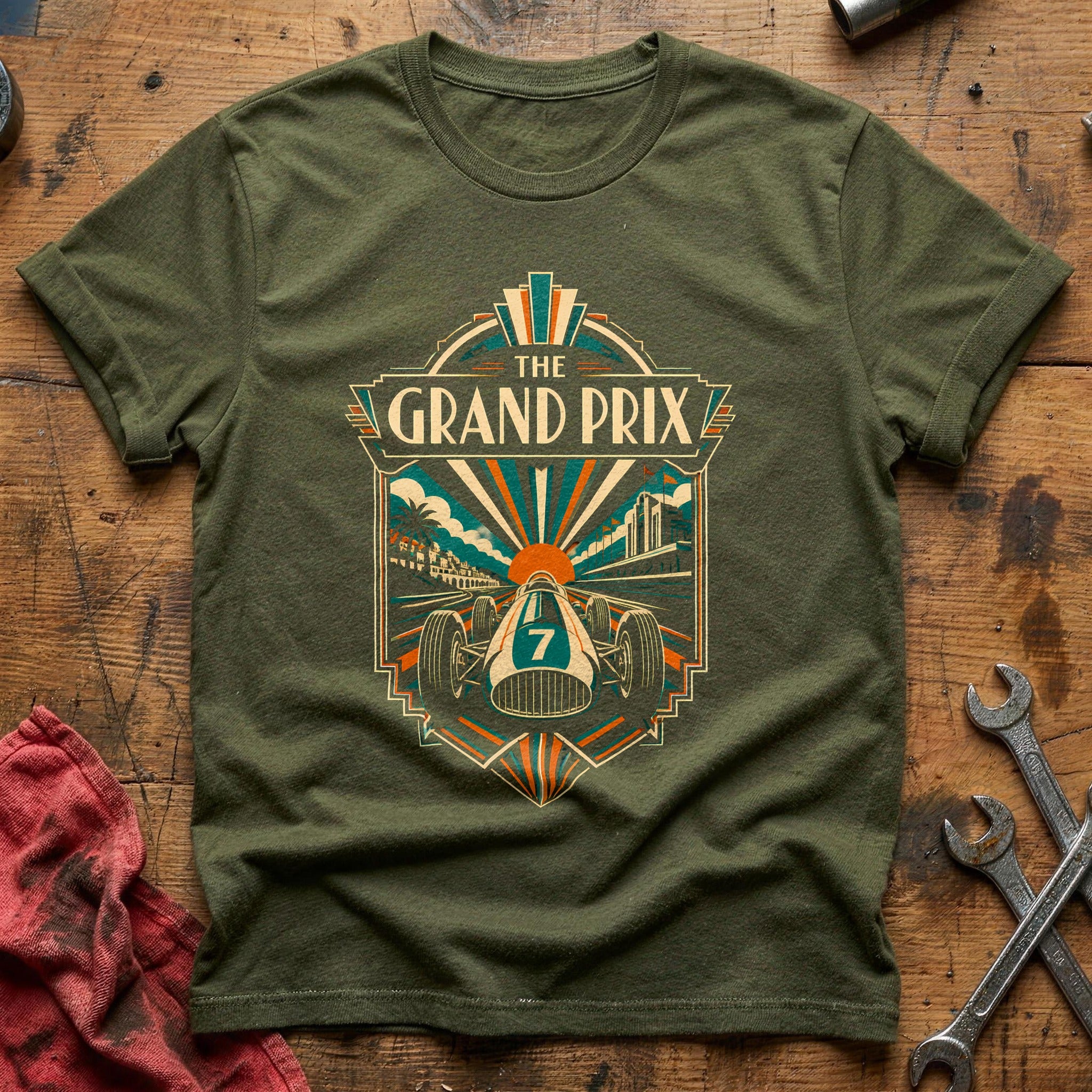 The Grand Prix Deco 64 T-Shirt - Military Green