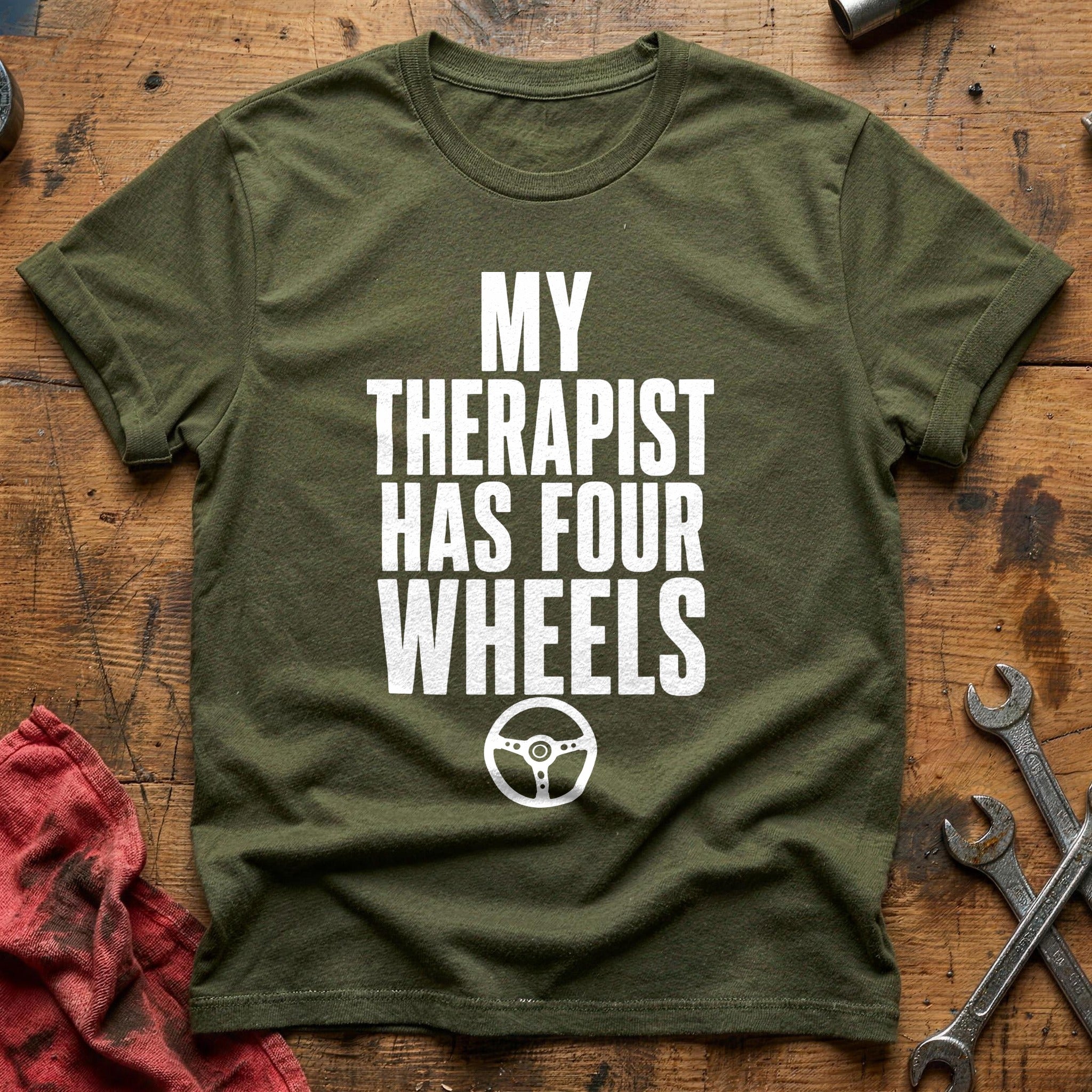 Therapist Four Wheels 95 T-Shirt - Military Green