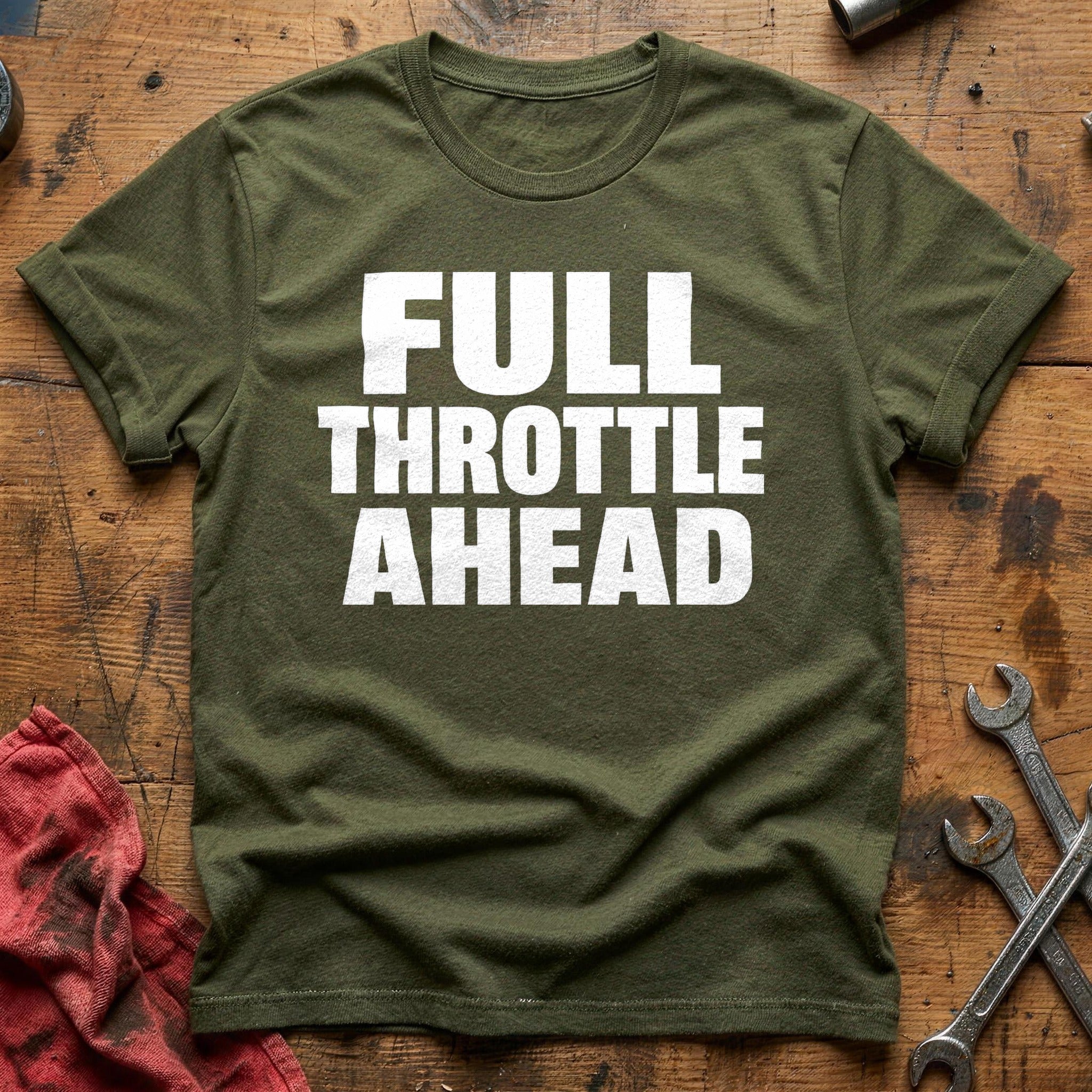 Throttle Wide Open T-Shirt - Military Green