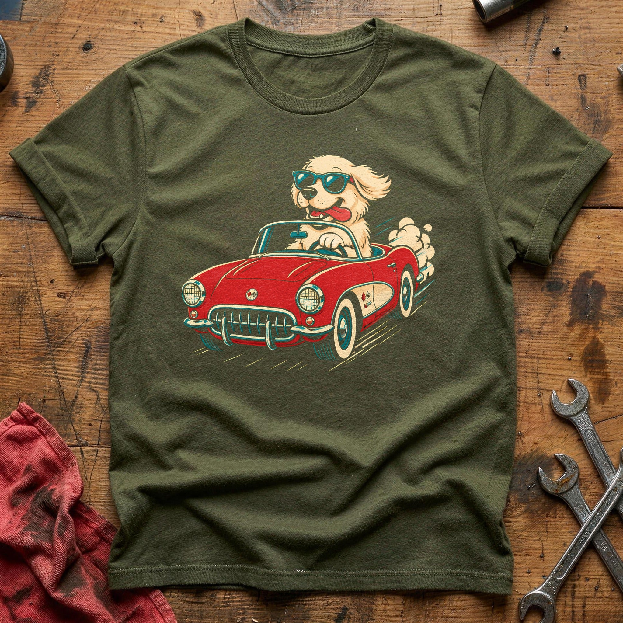 Top Down Cruising T-Shirt - Military Green