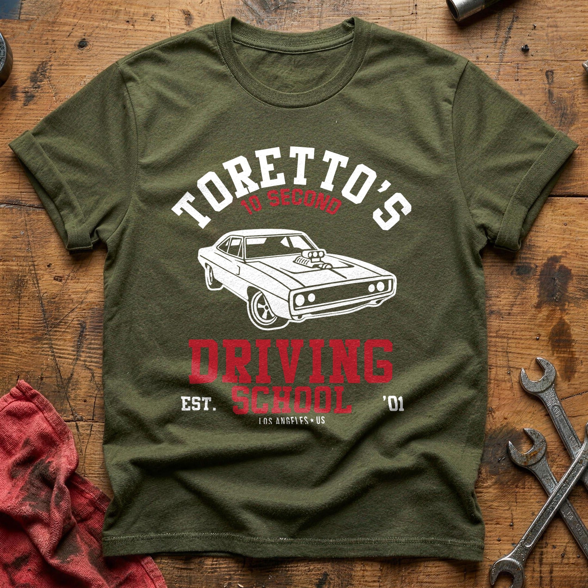 Torettos driving school T-Shirt - Military Green