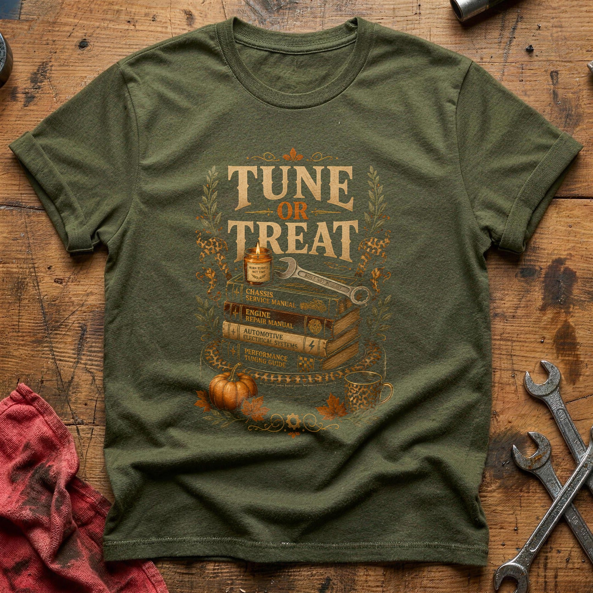 Tune Or Treat Books 88 T-Shirt - Military Green