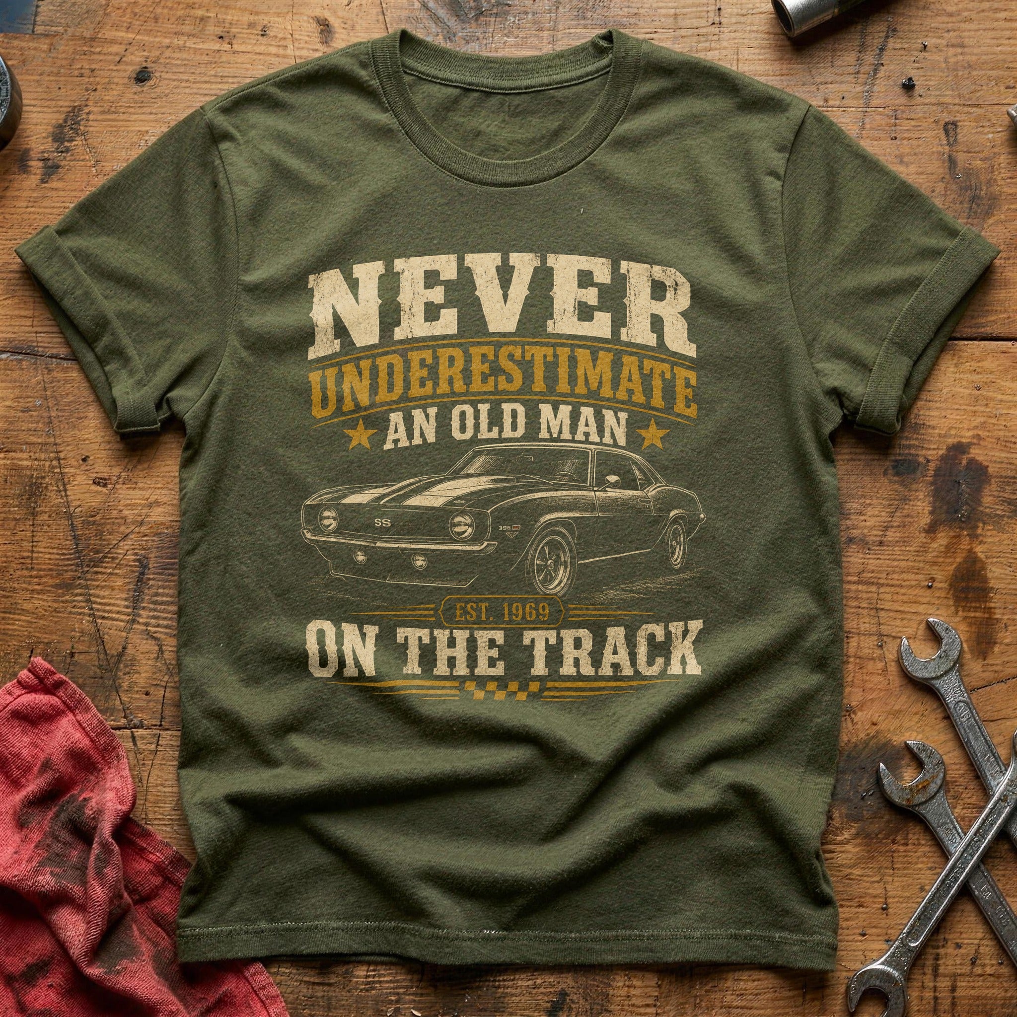Underdog on Asphalt T-Shirt - Military Green