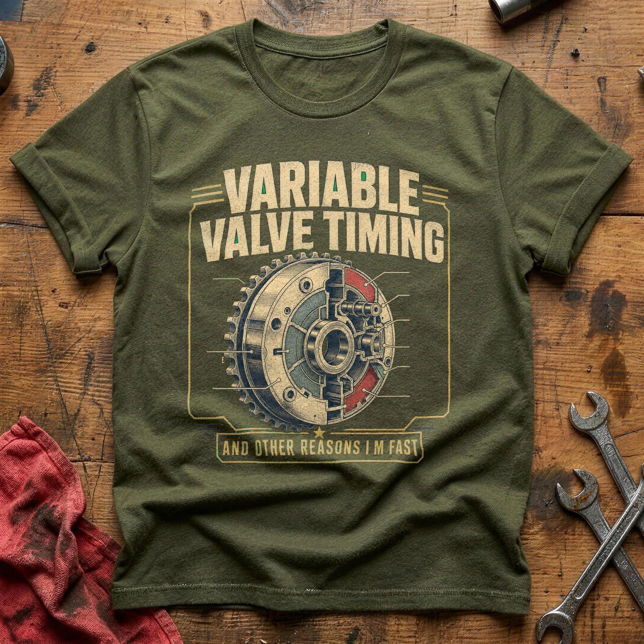 Valve Train Logic T-Shirt - Military Green