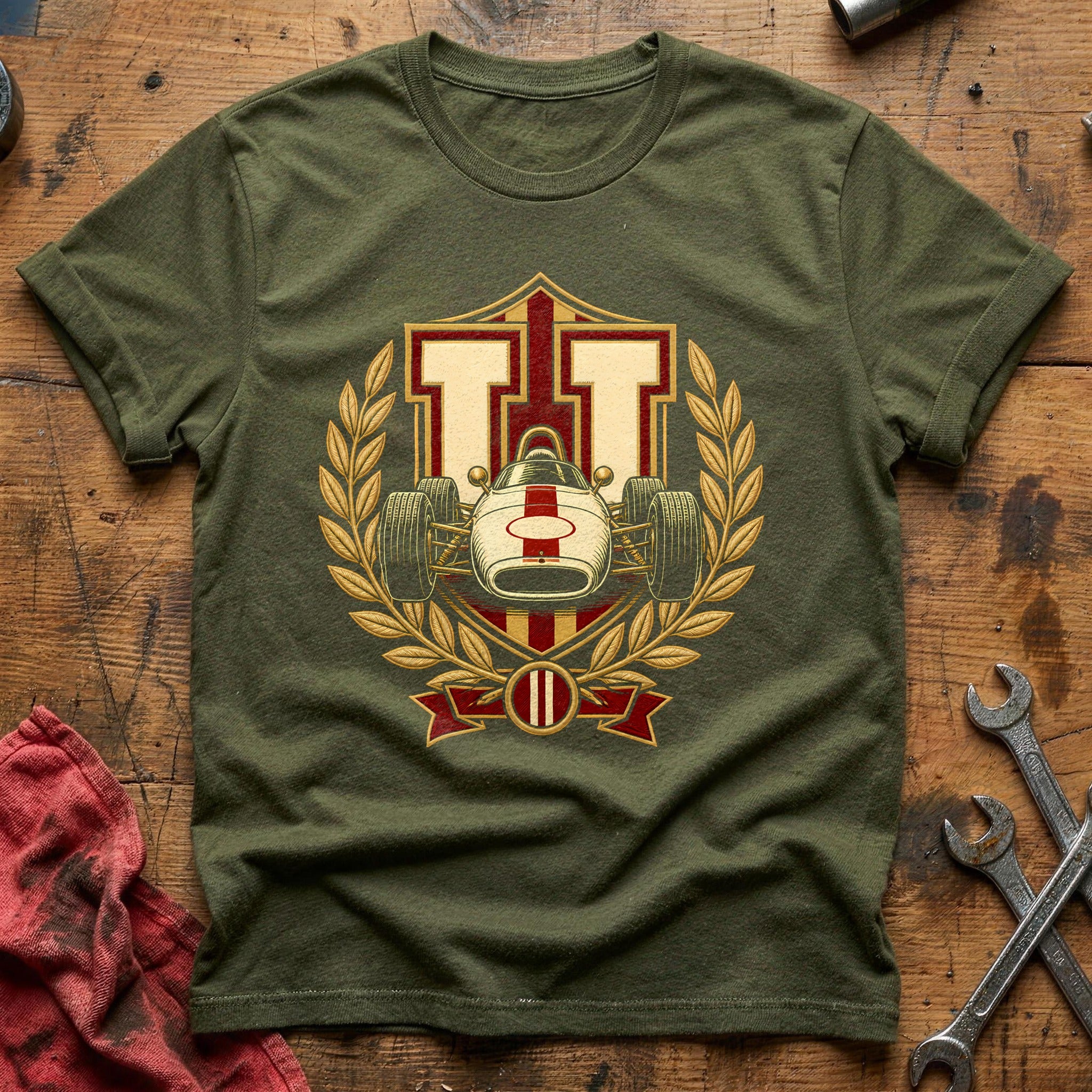 Varsity Racer 46 T-Shirt - Military Green