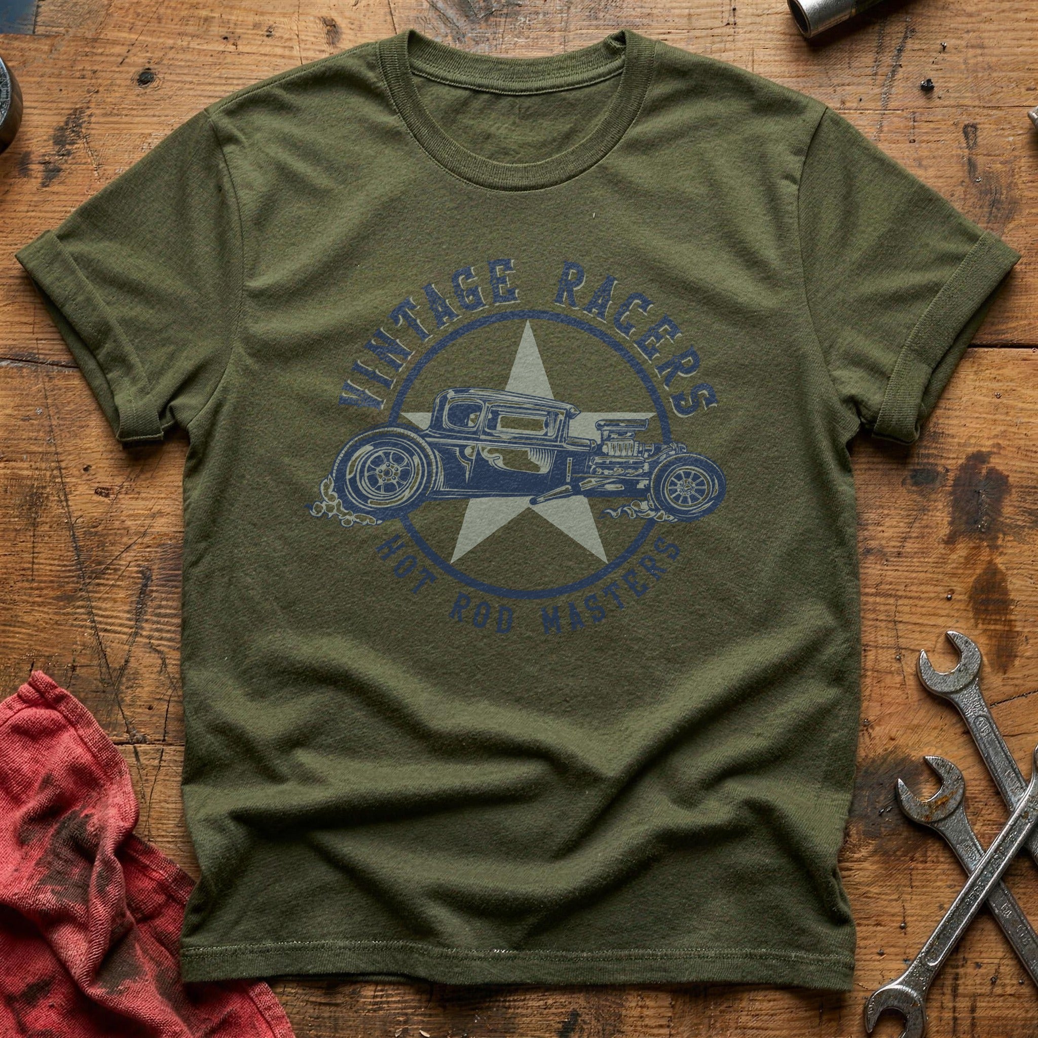 Vintage racers hotrod T-Shirt - Military Green