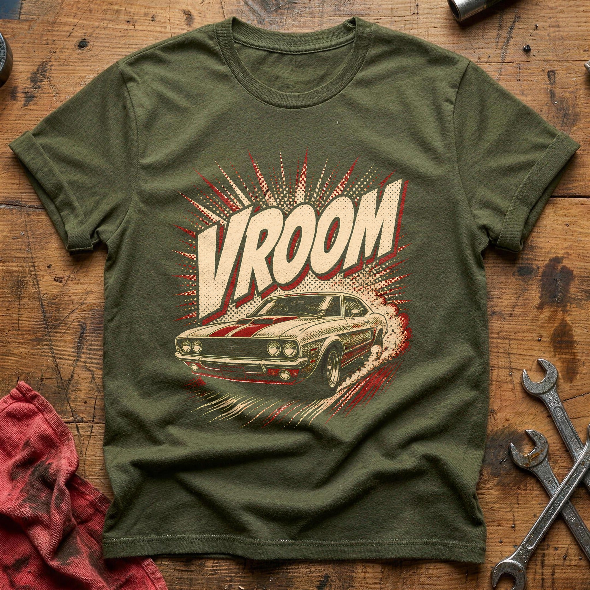 Vroom Comic 21 T-Shirt - Military Green