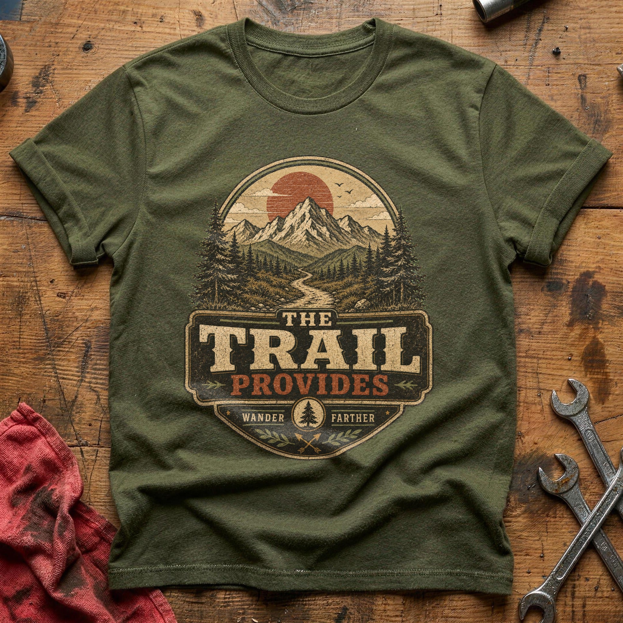 Wander Farther T-Shirt - Military Green