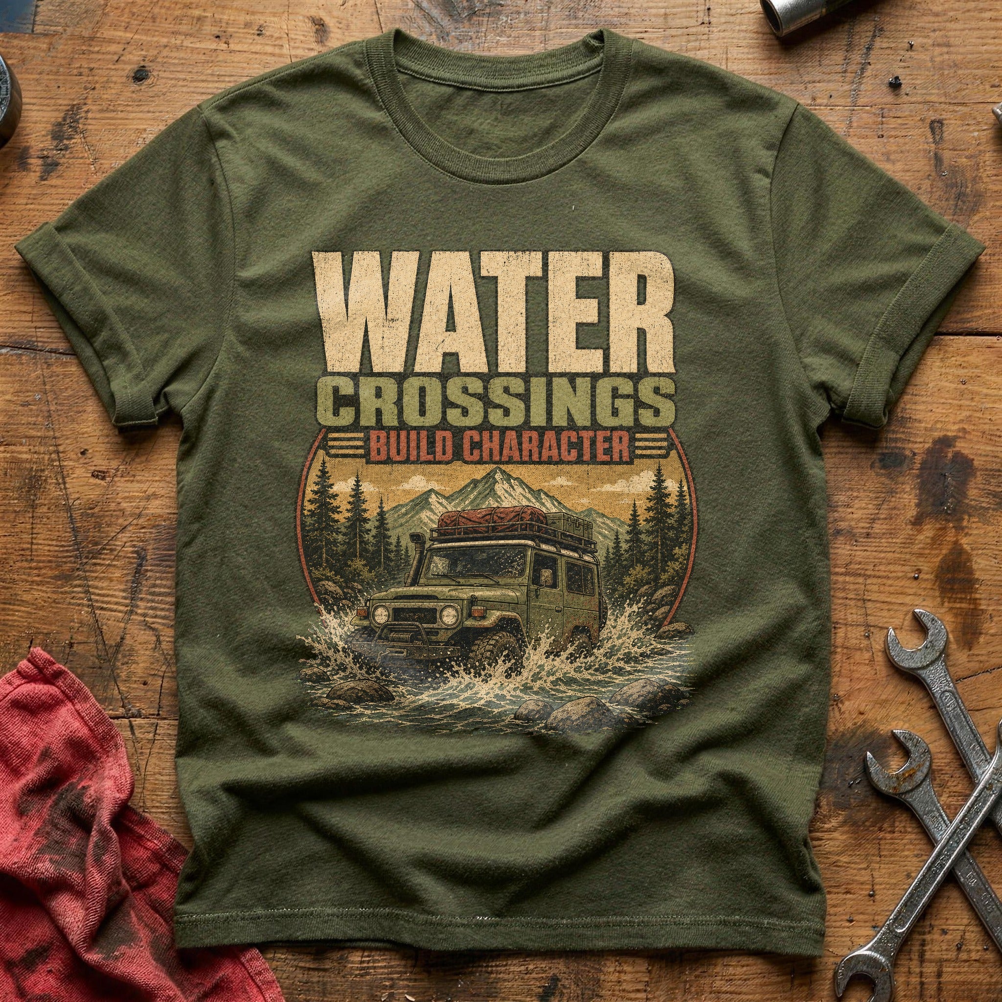 Water Crossings T-Shirt - Military Green
