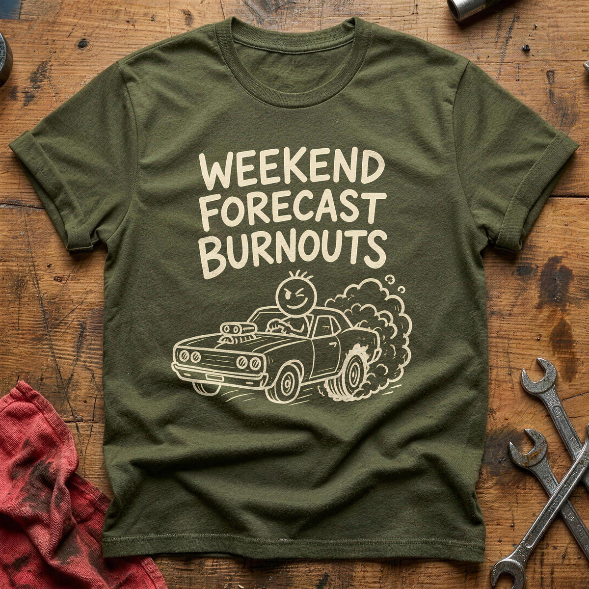 Weekend Burnouts 31 T-Shirt - Military Green