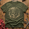 Wheel Cap Skull T-Shirt - Military Green
