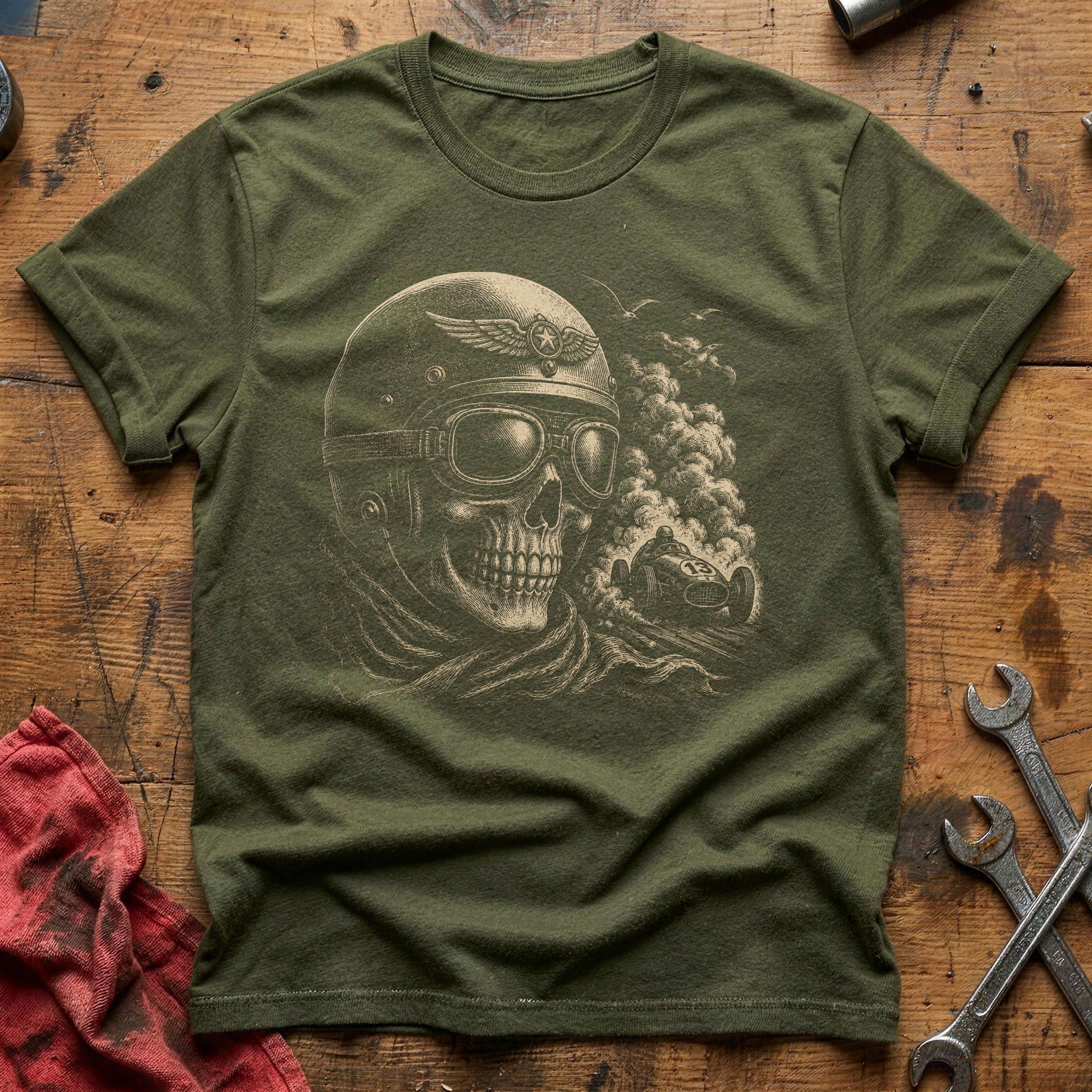 Winged Throttle T-Shirt - Military Green