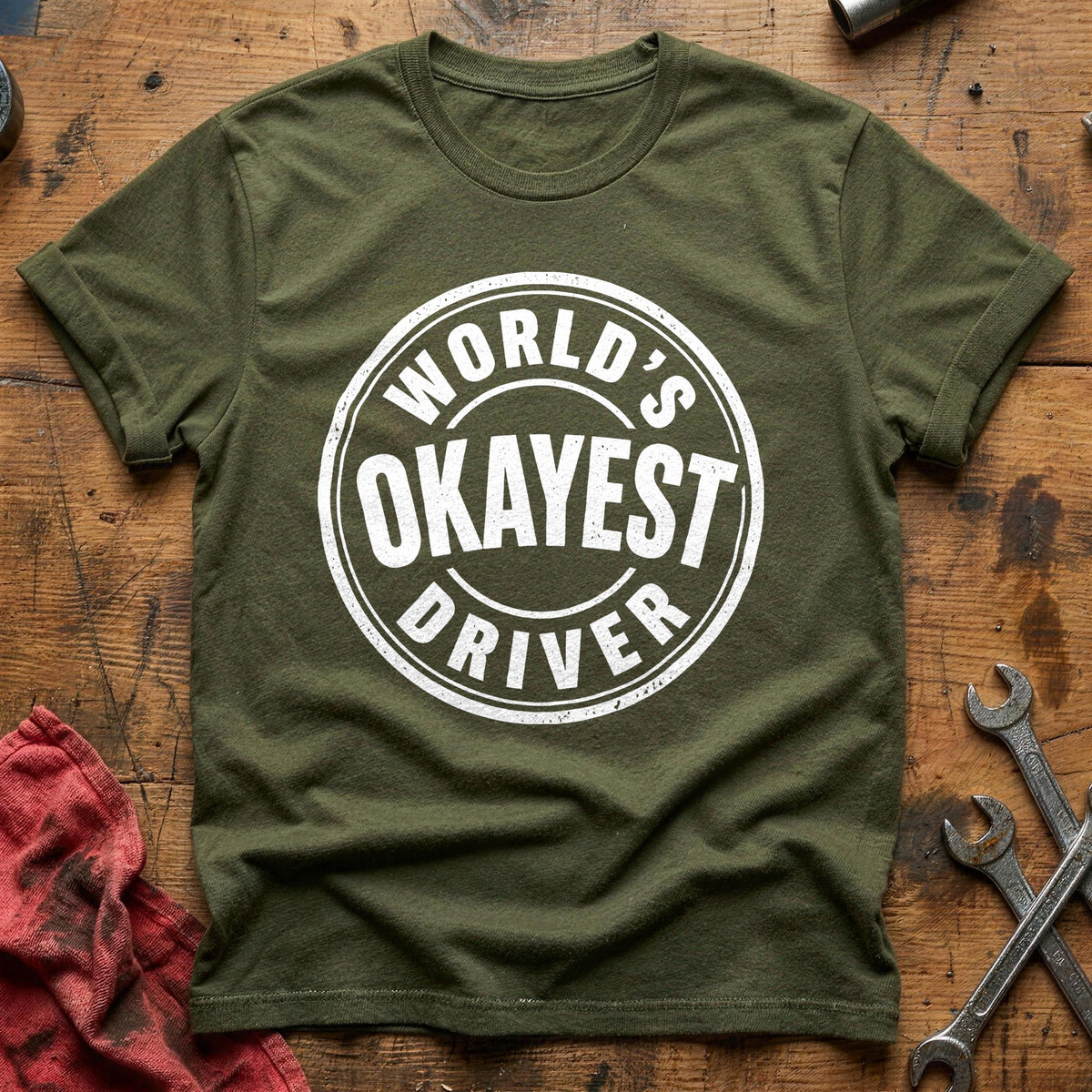 World's Okayest Driver 43 T-Shirt - Military Green