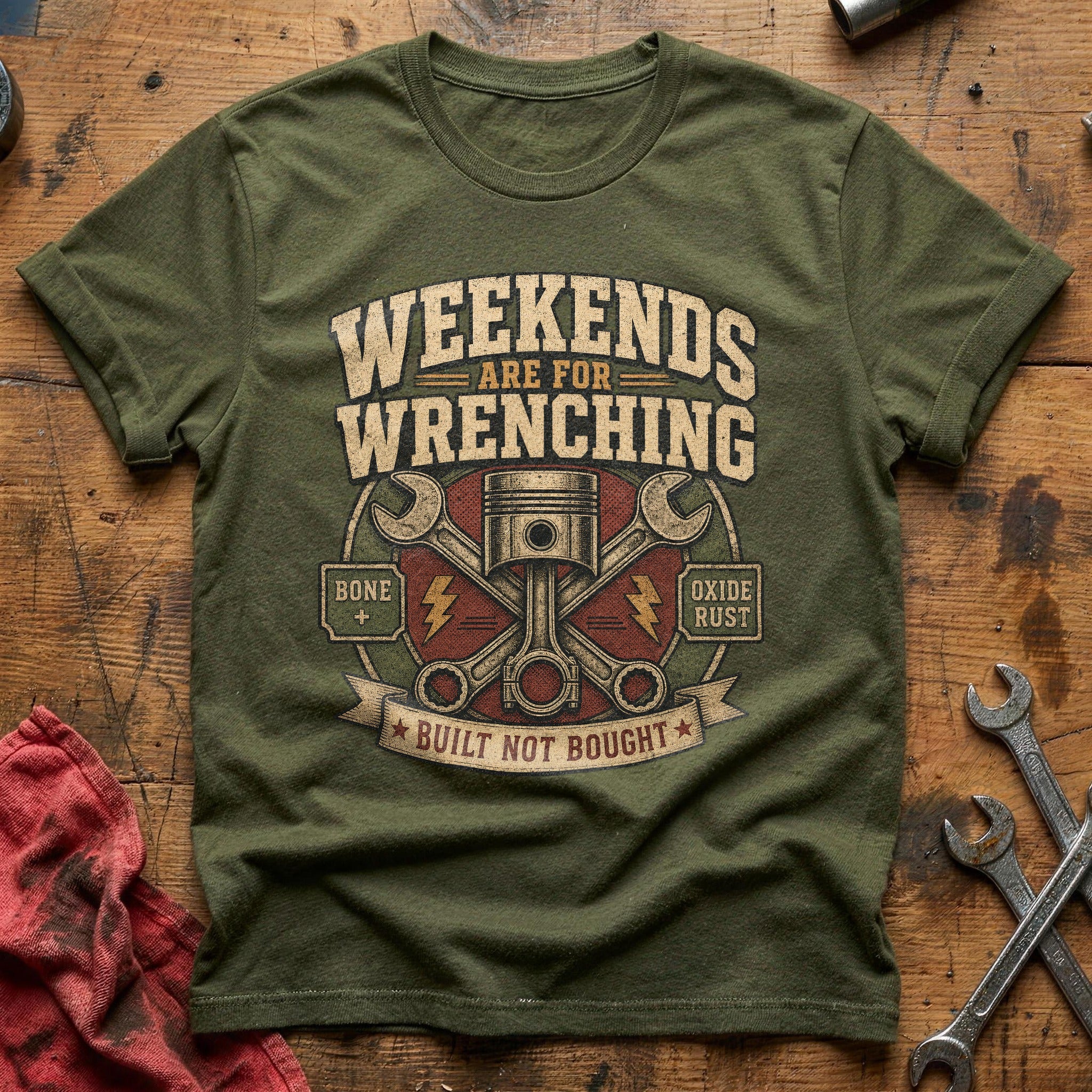 Wrench and Wrenching T-Shirt - Military Green