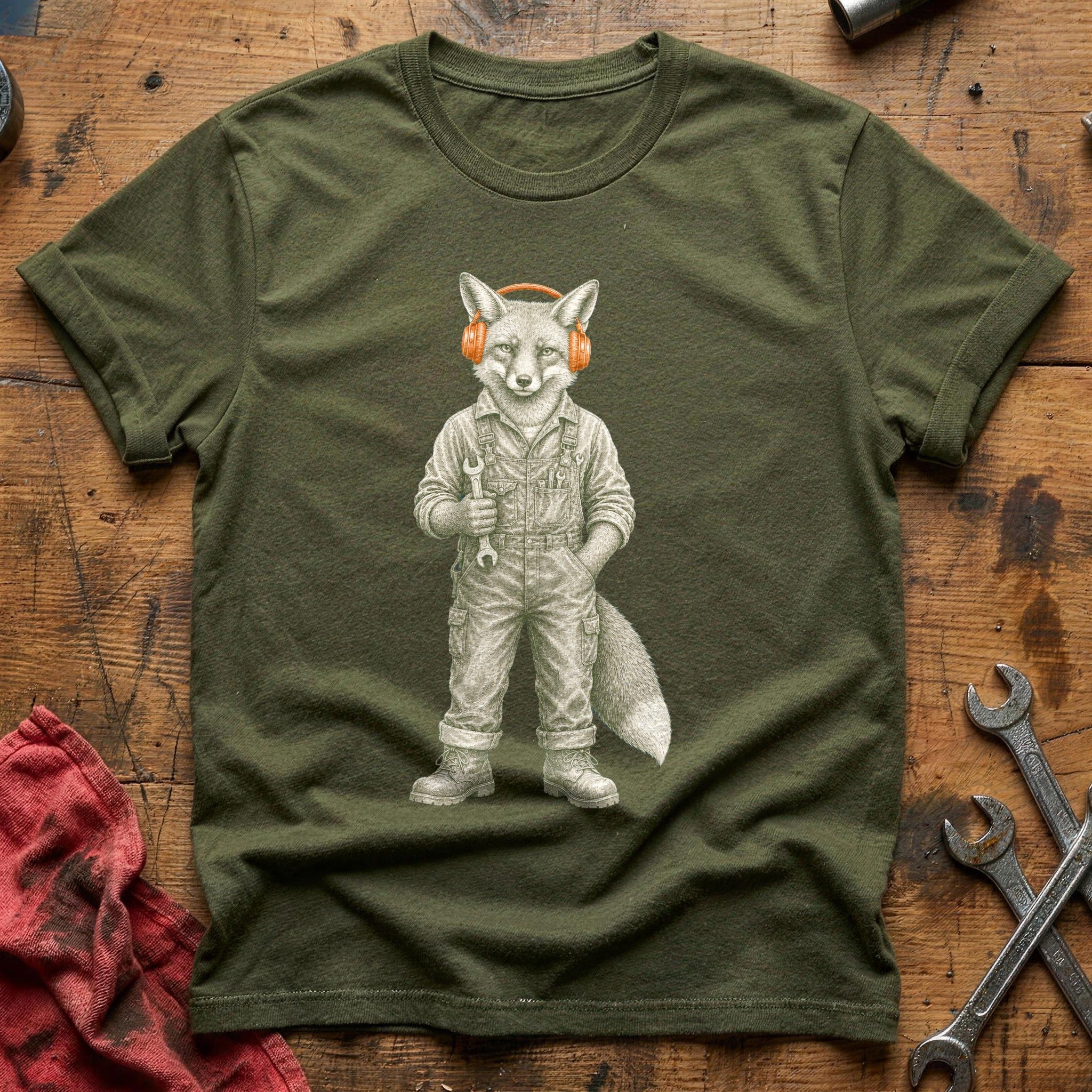 Wrench & Headphones - Military Green