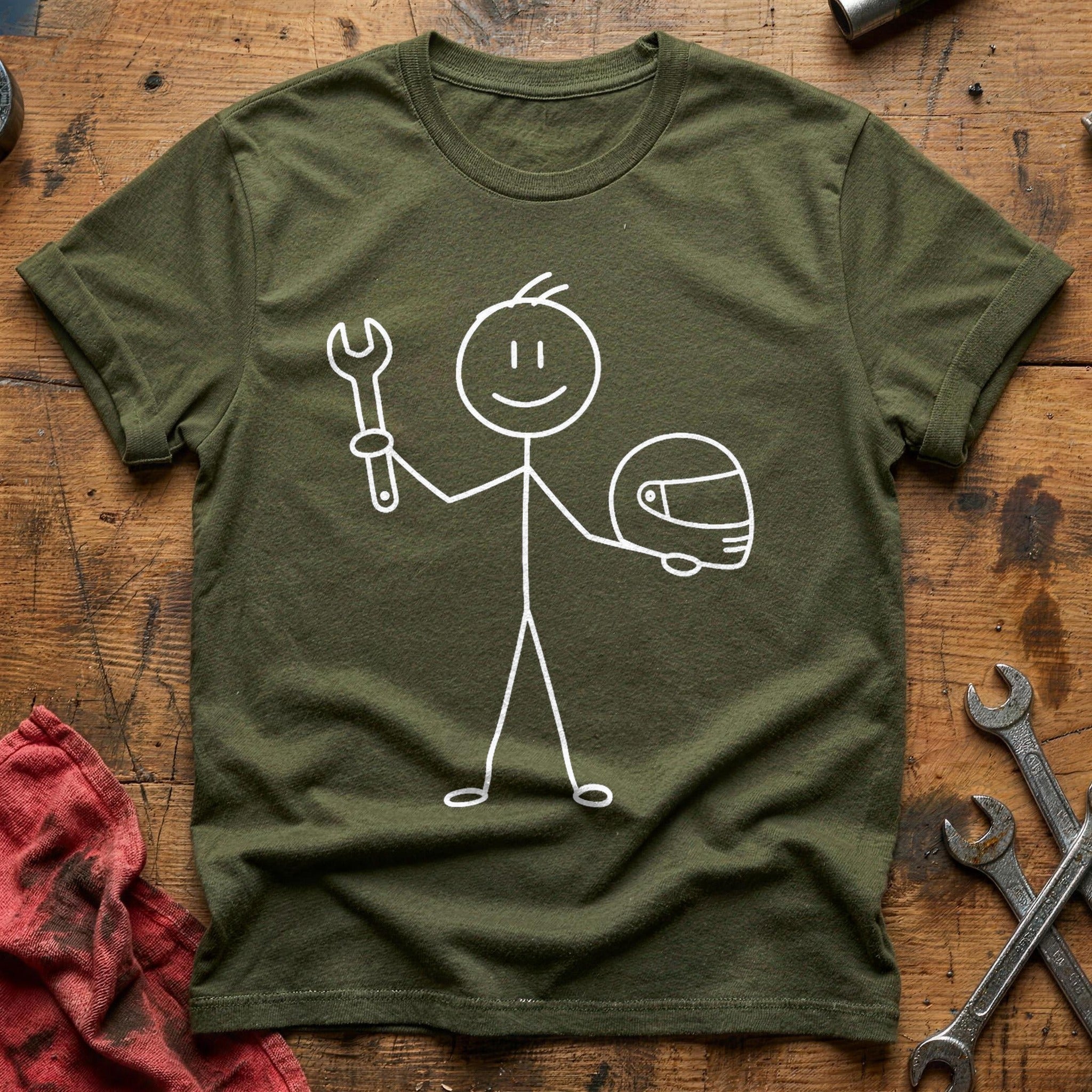 Wrench & Wheels Smile T-Shirt - Military Green