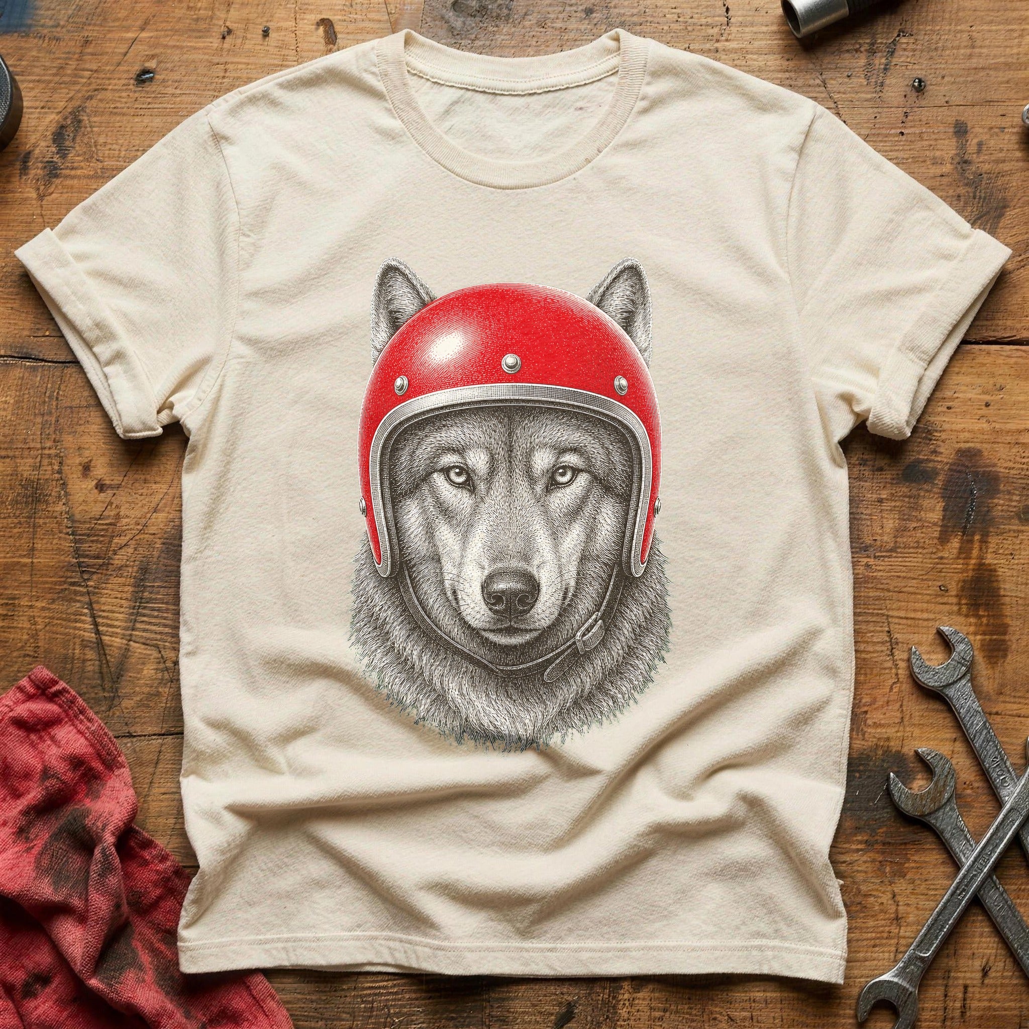 Full Throttle Wolf T-Shirt - Natural