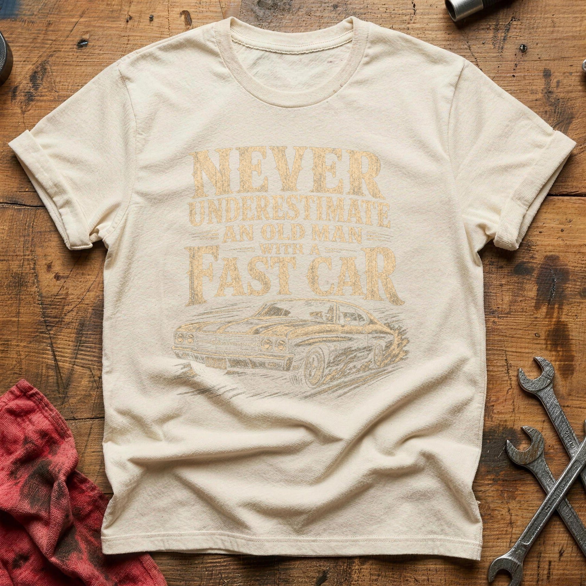 Old Man, Fast Car T-Shirt - Natural