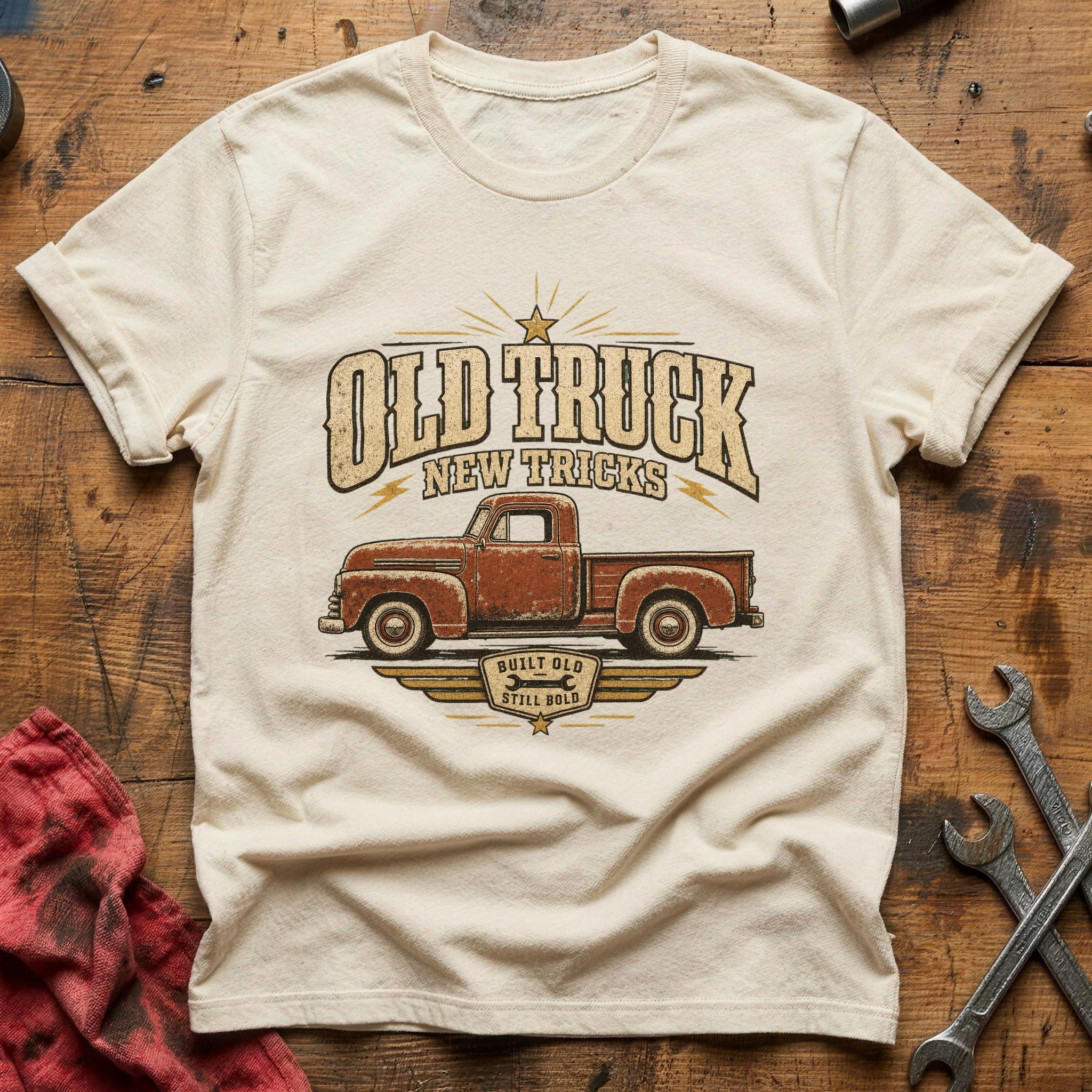 Old Truck, New Tricks T-Shirt - Natural