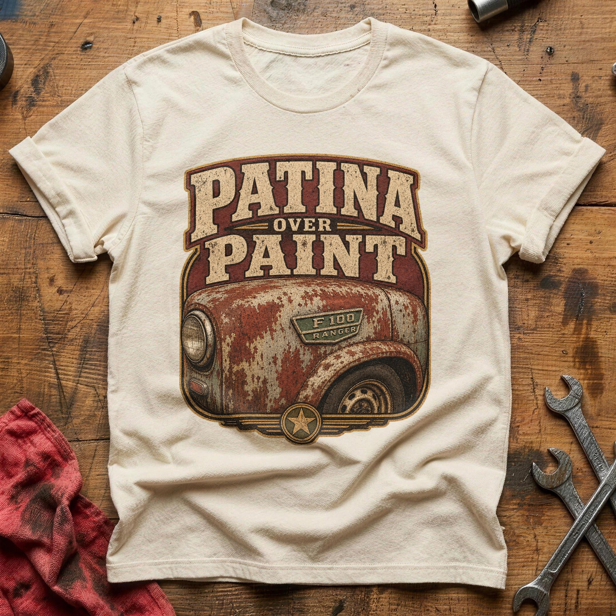 Patina Over Paint T-Shirt - Natural