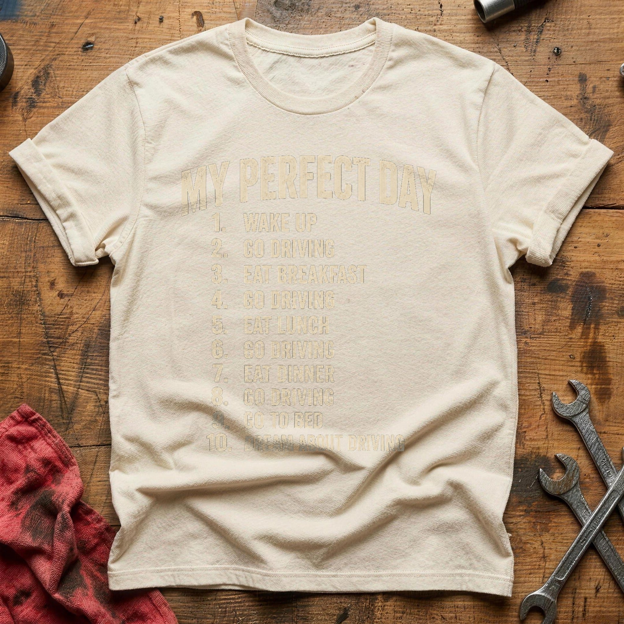 Perfect Day Blueprint T-Shirt - Natural