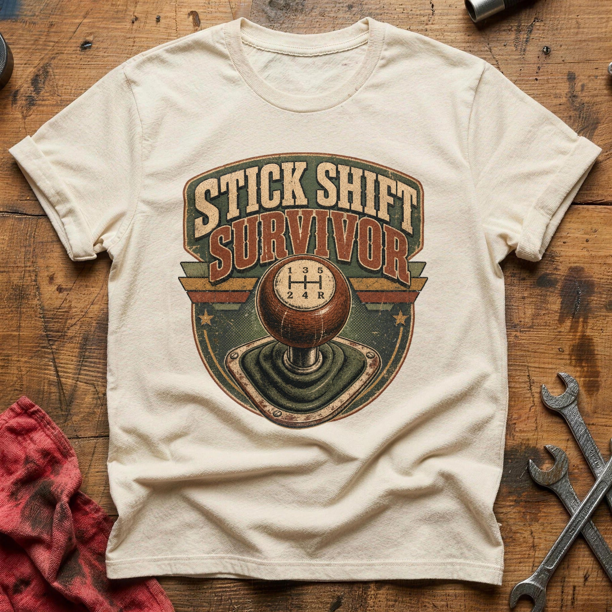 Stick Shift Survivor T-Shirt - Natural