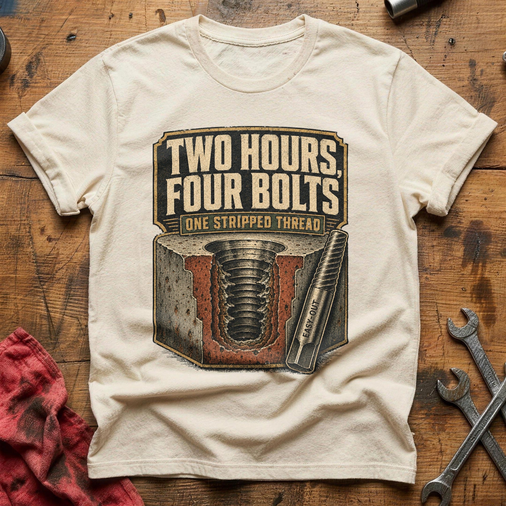 Stripped Bolt Blues T-Shirt - Natural