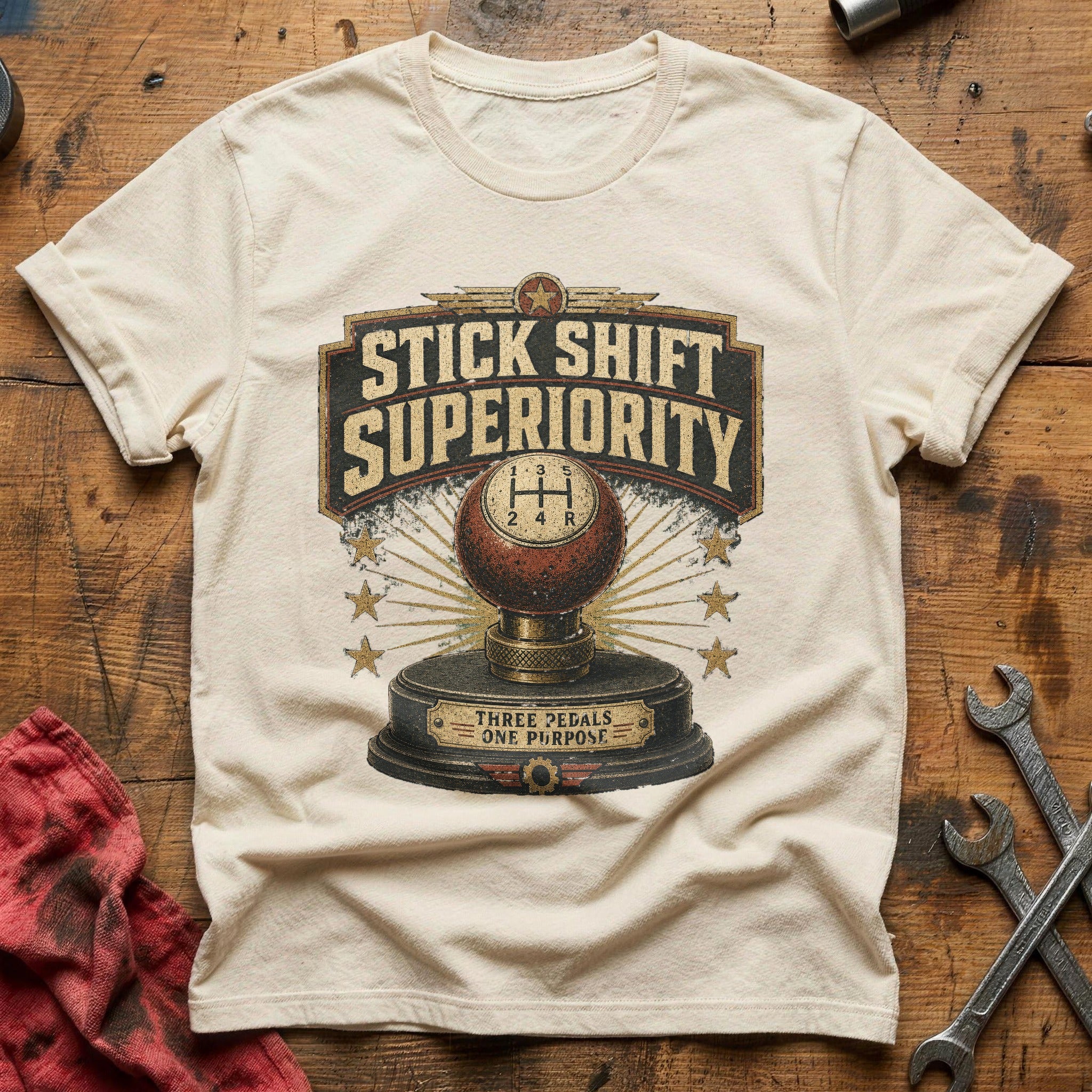 Three Pedals, One Purpose T-Shirt - Natural