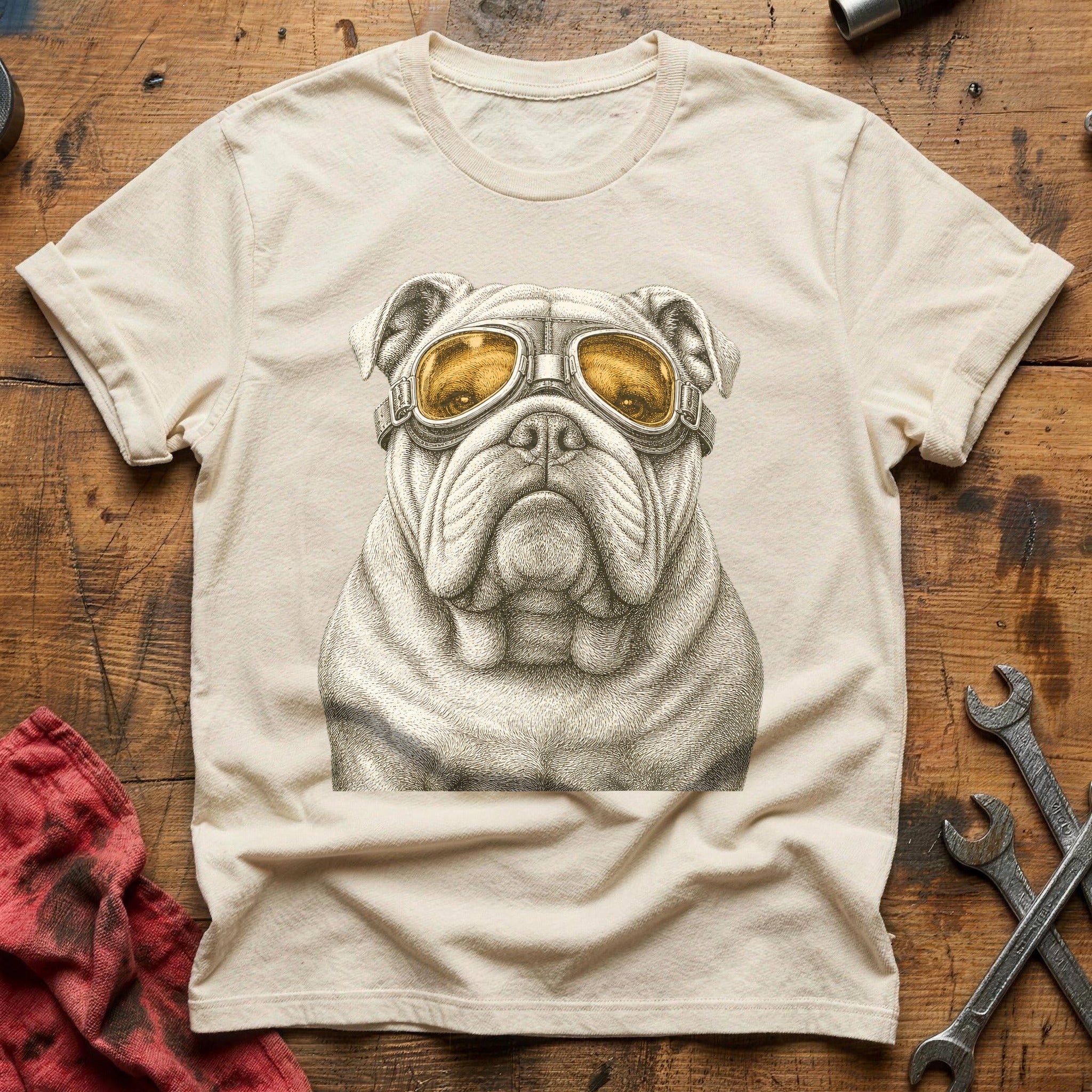 Throttle Bulldog T-Shirt - Natural