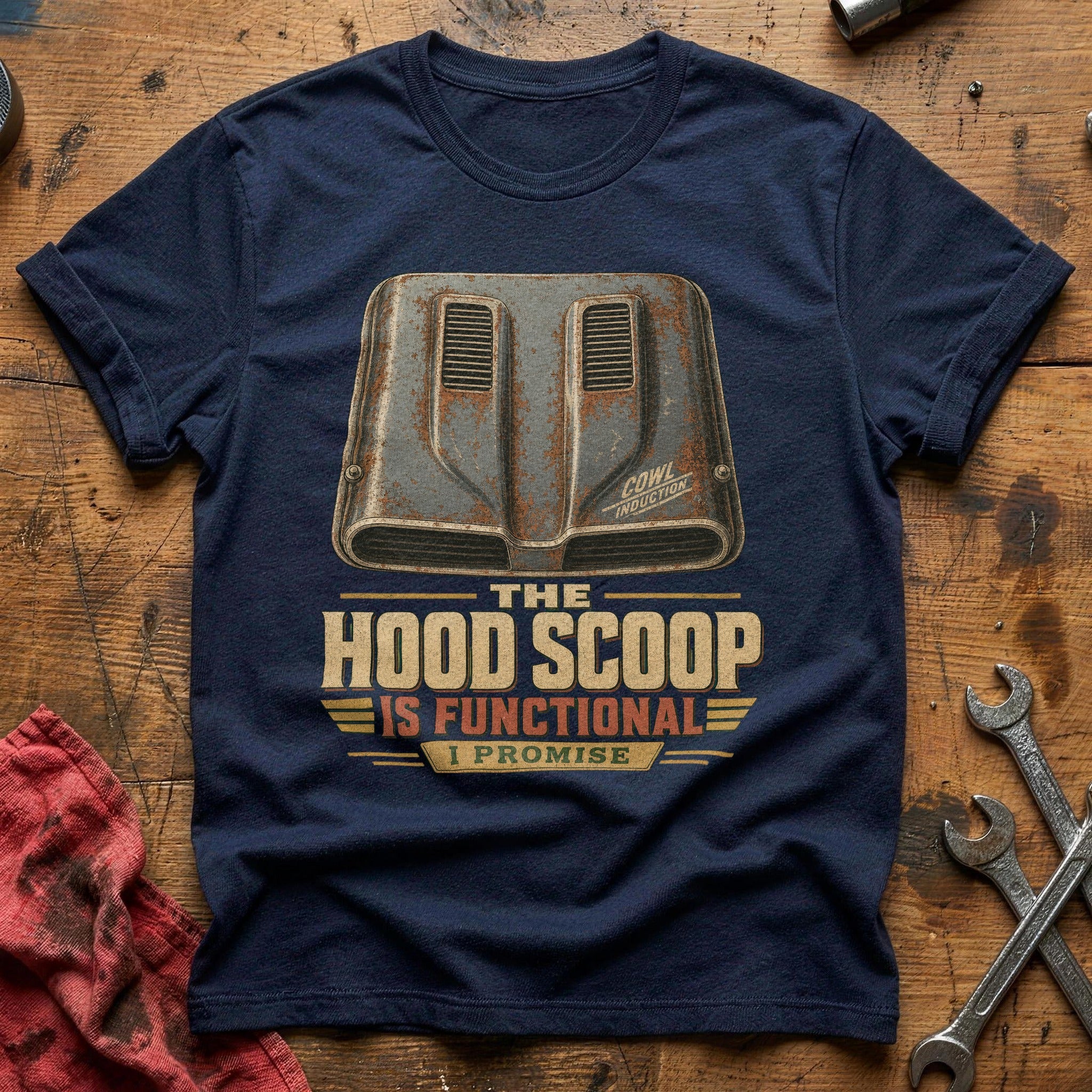 The Hood Scoop is Functional T-Shirt - Navy