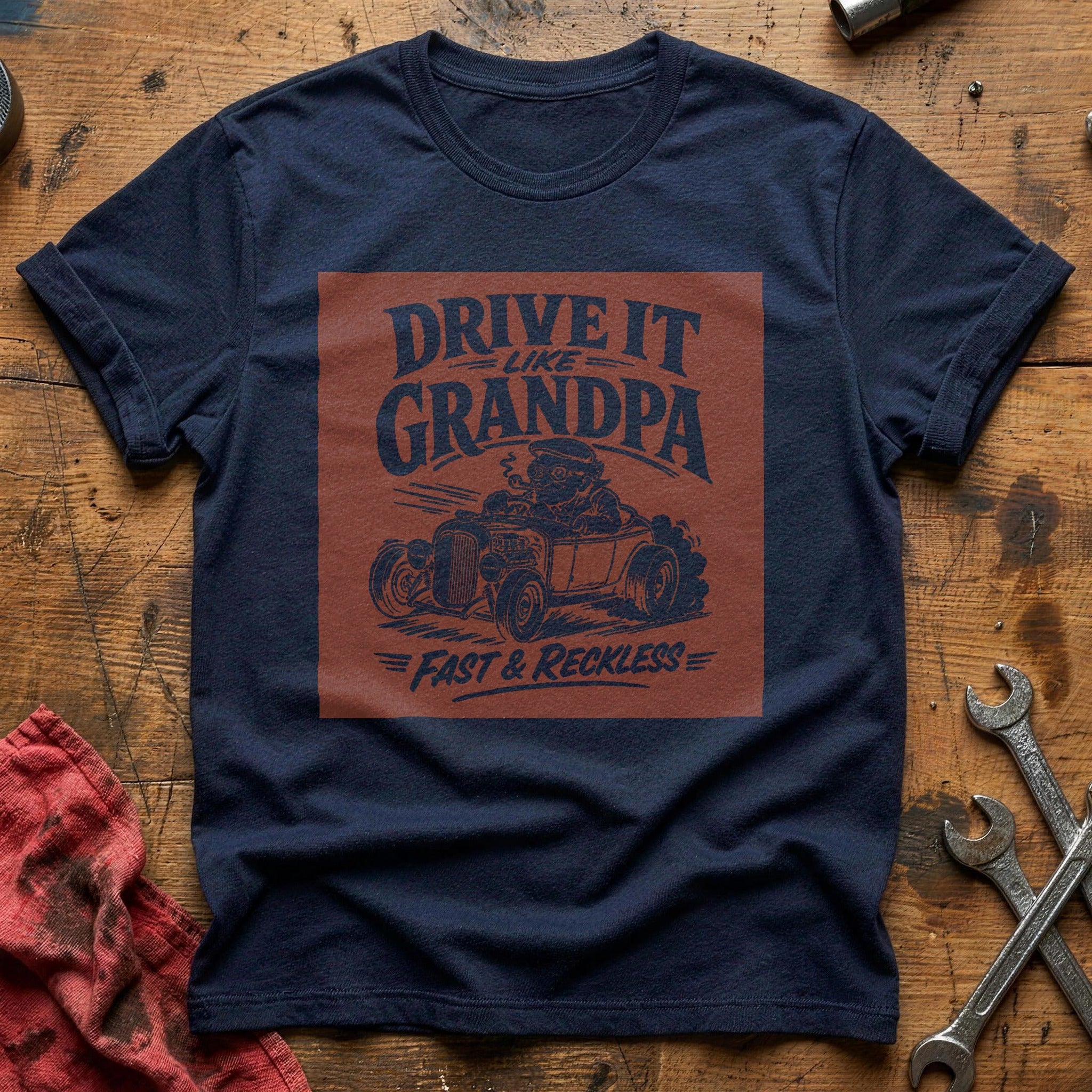 Drive It Like Grandpa T-Shirt - Navy
