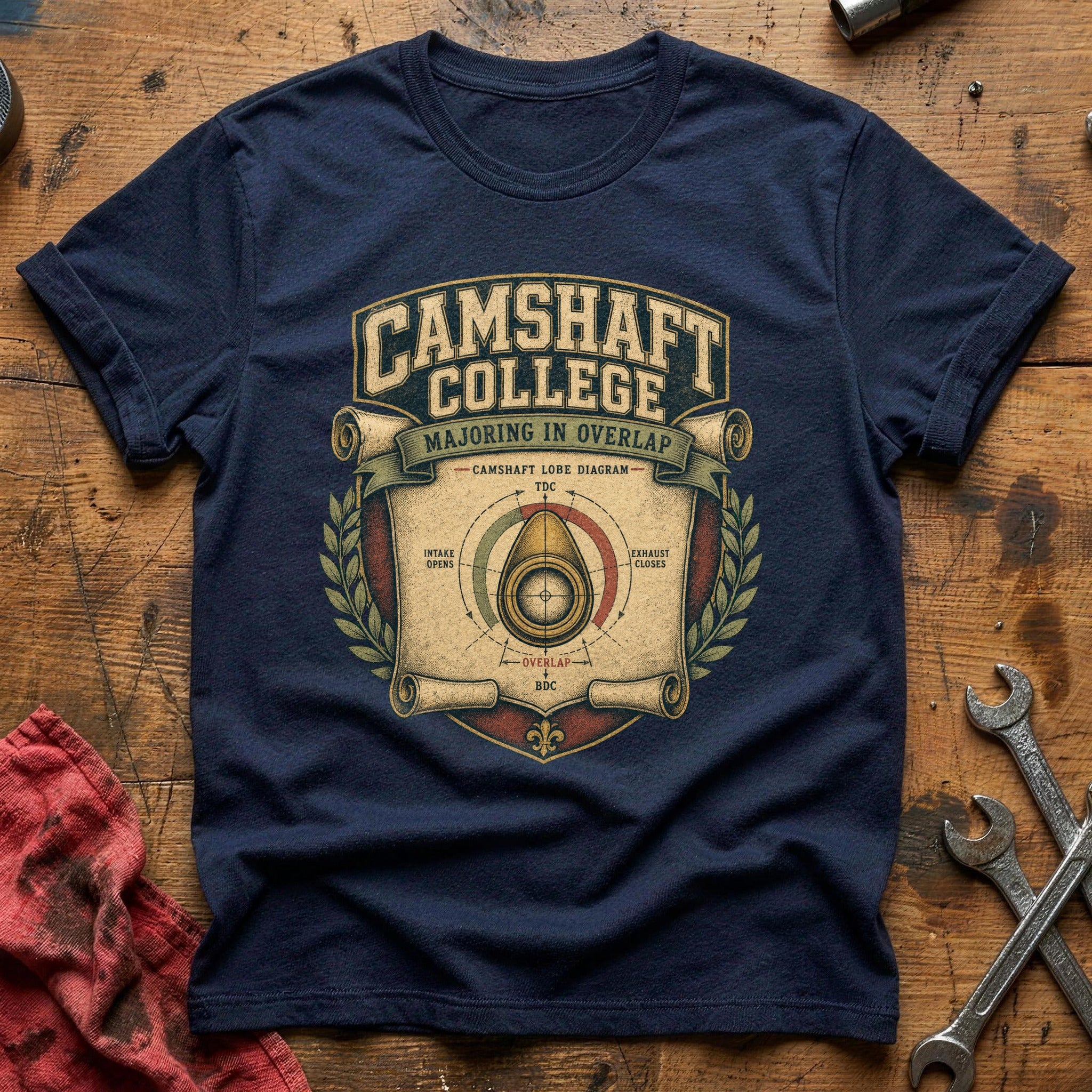 Camshaft College T-Shirt - Navy