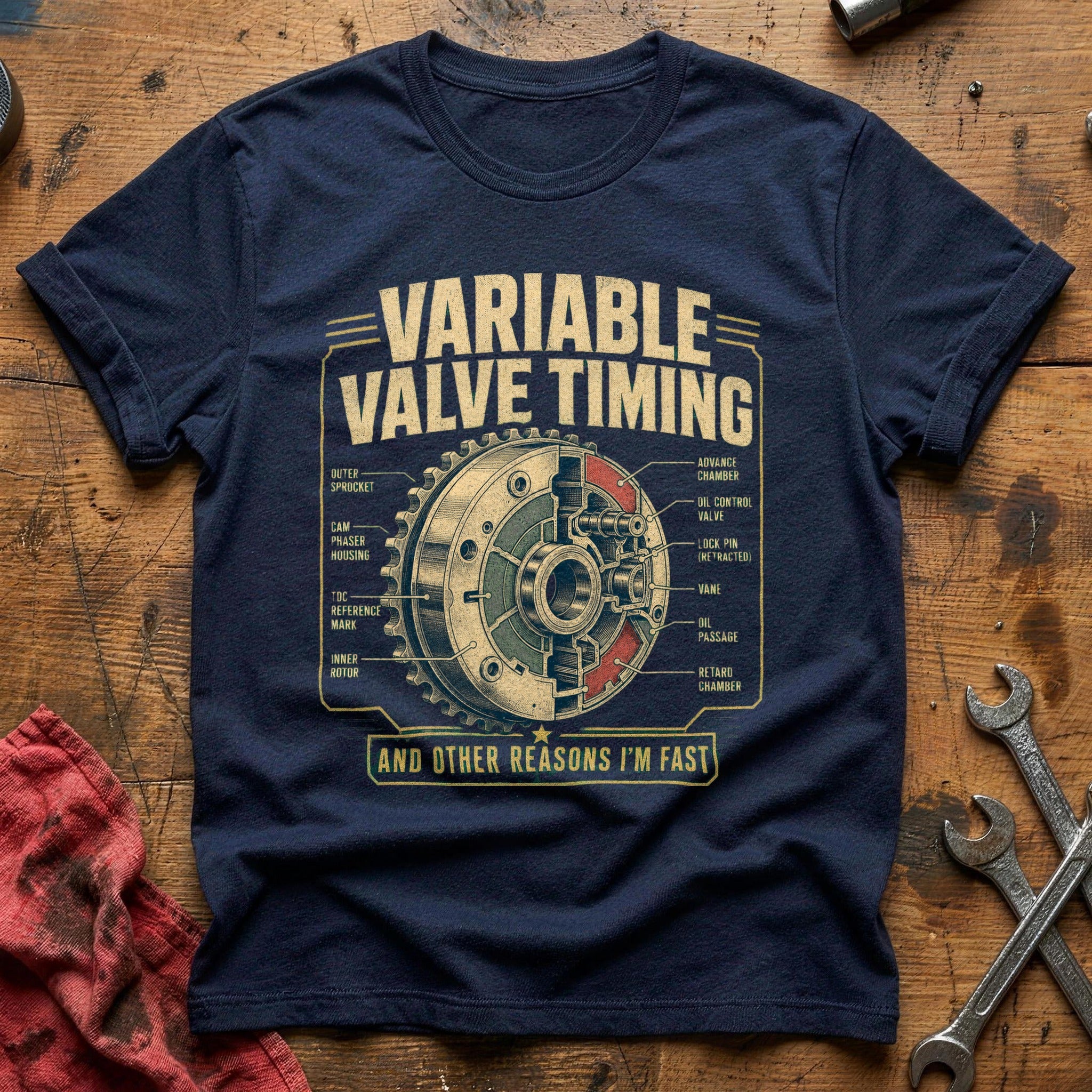 Variable Valve Timing T-Shirt - Navy