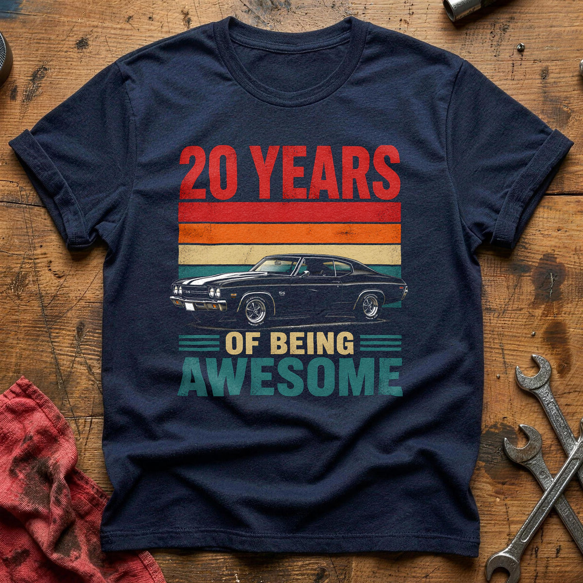 20 Being Awesome T-Shirt - Navy