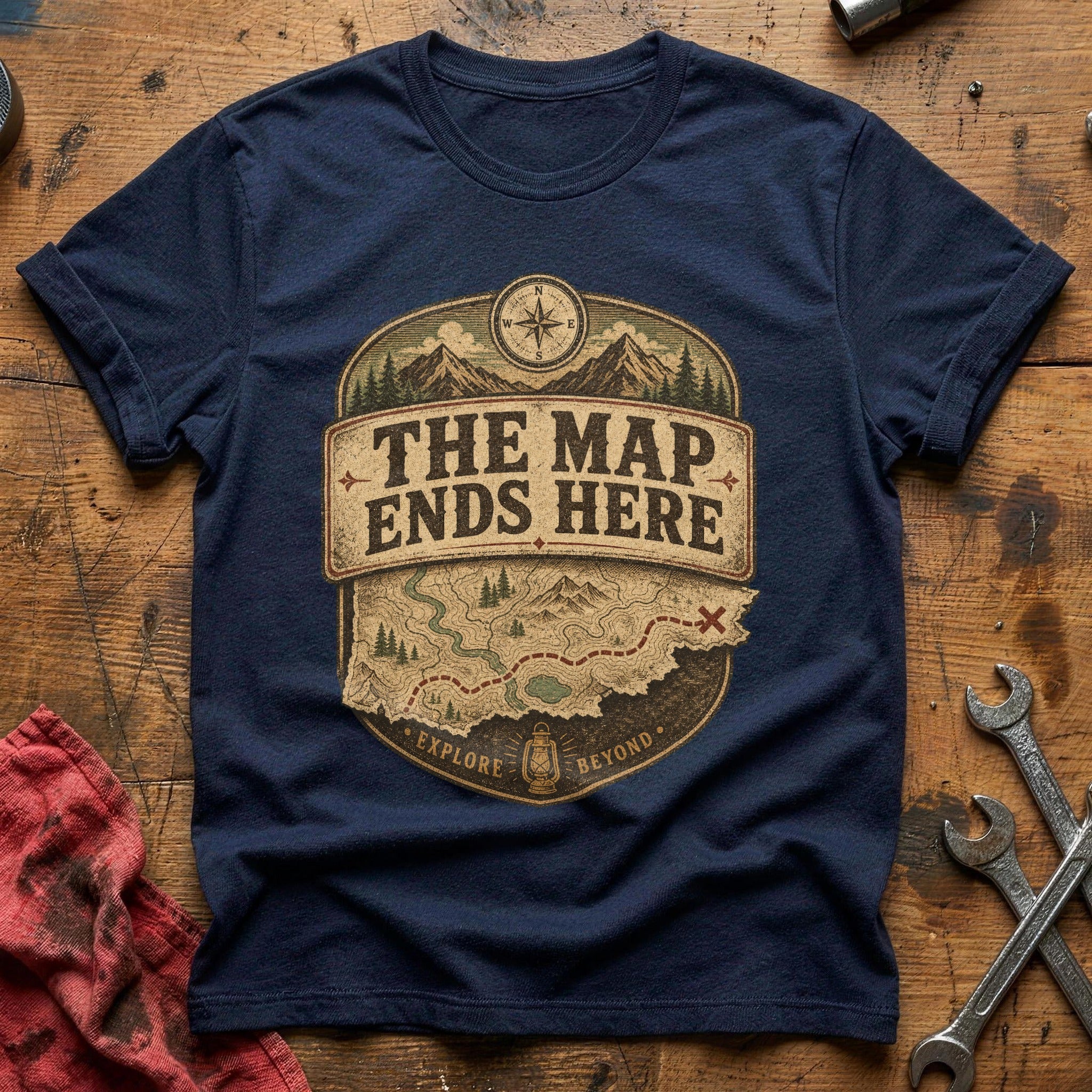 The Map Ends Here T-Shirt - Navy