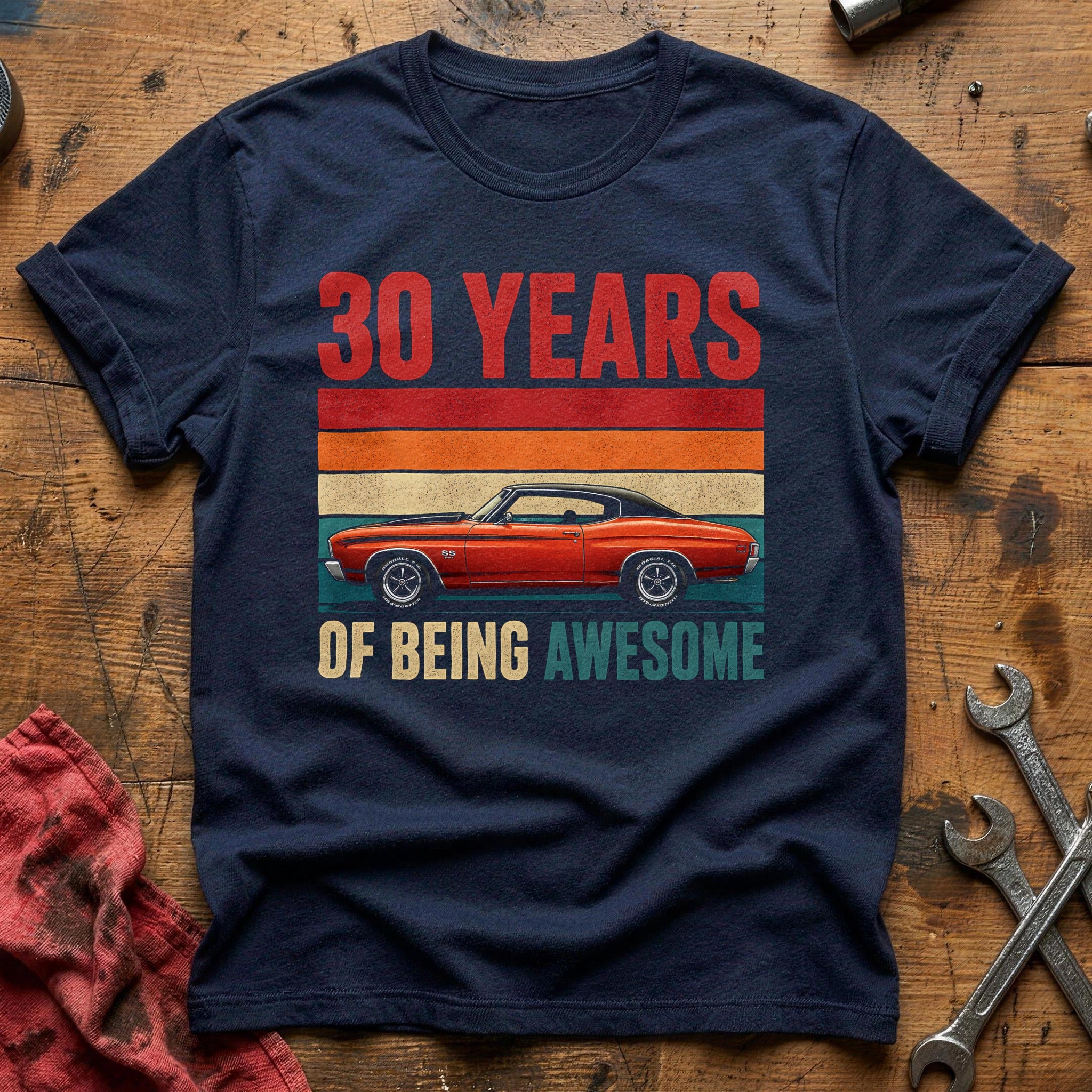 30 Being Awesome T-Shirt - Navy