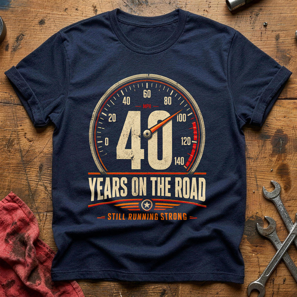 40 On The Road T-Shirt - Navy