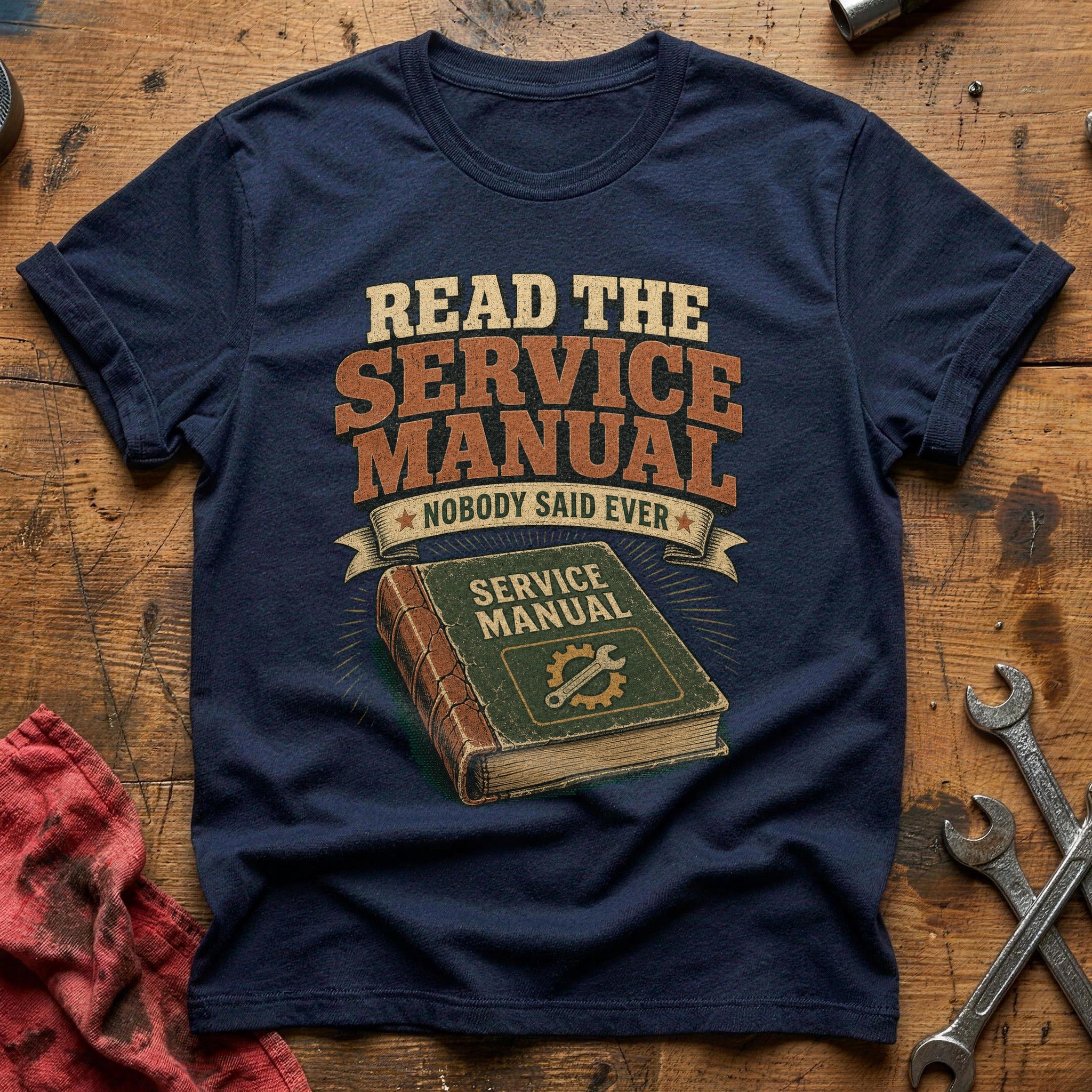 Read the Service Manual T-Shirt - Navy