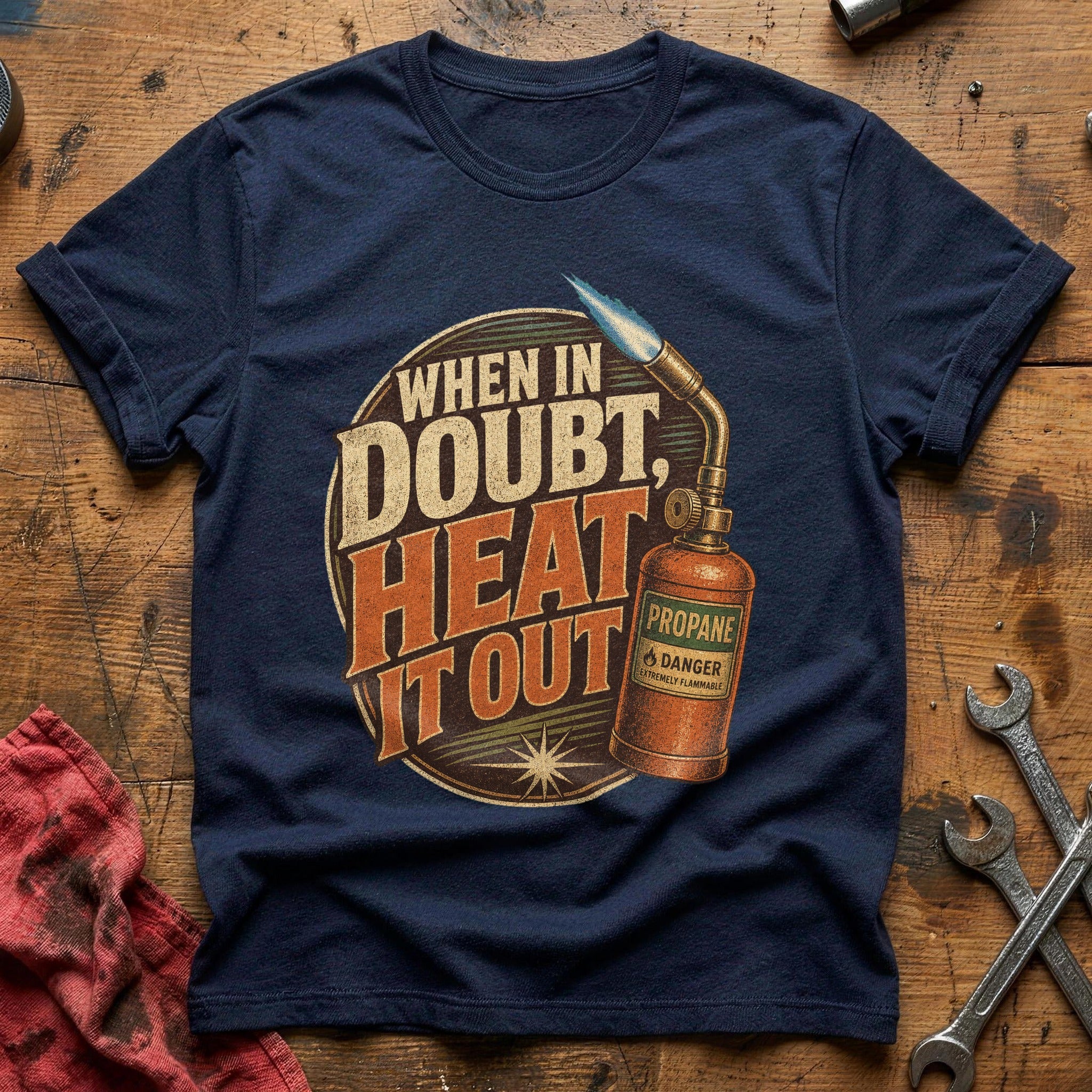 When in Doubt, Heat It Out T-Shirt - Navy