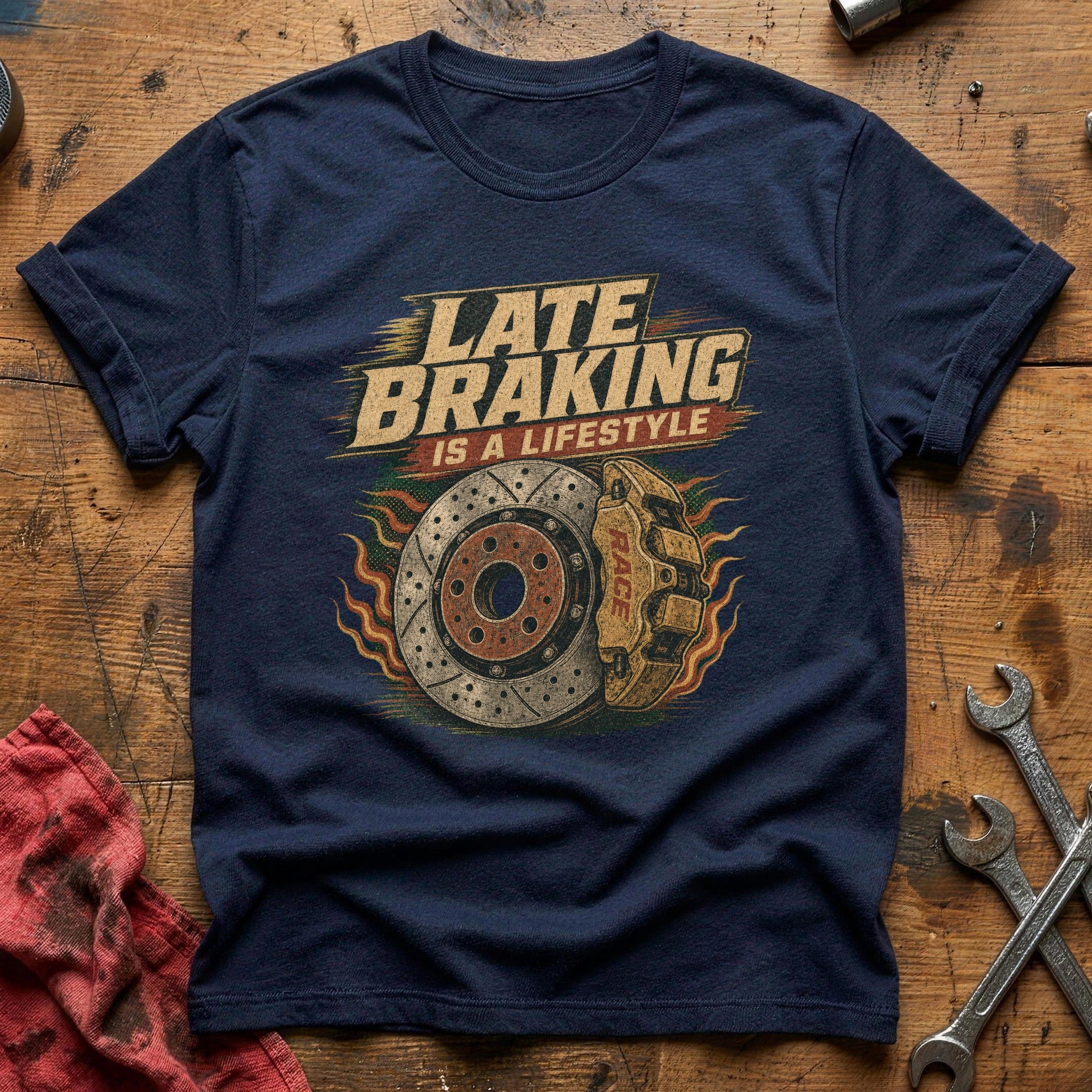 Late Braking is a Lifestyle T-Shirt - Navy