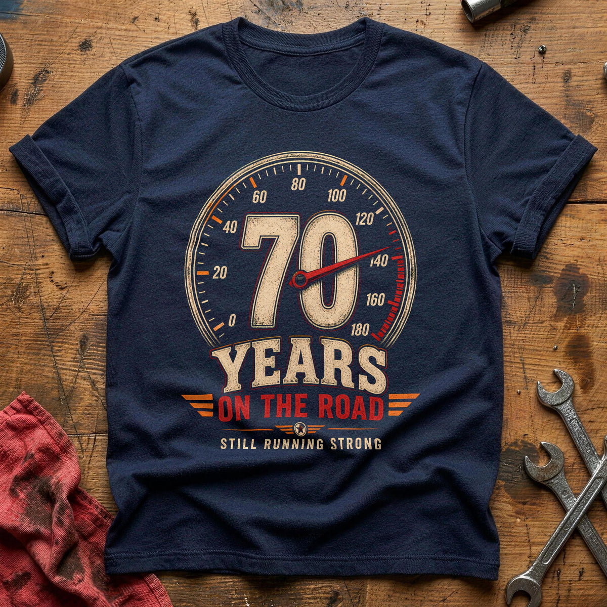 70 On The Road T-Shirt - Navy