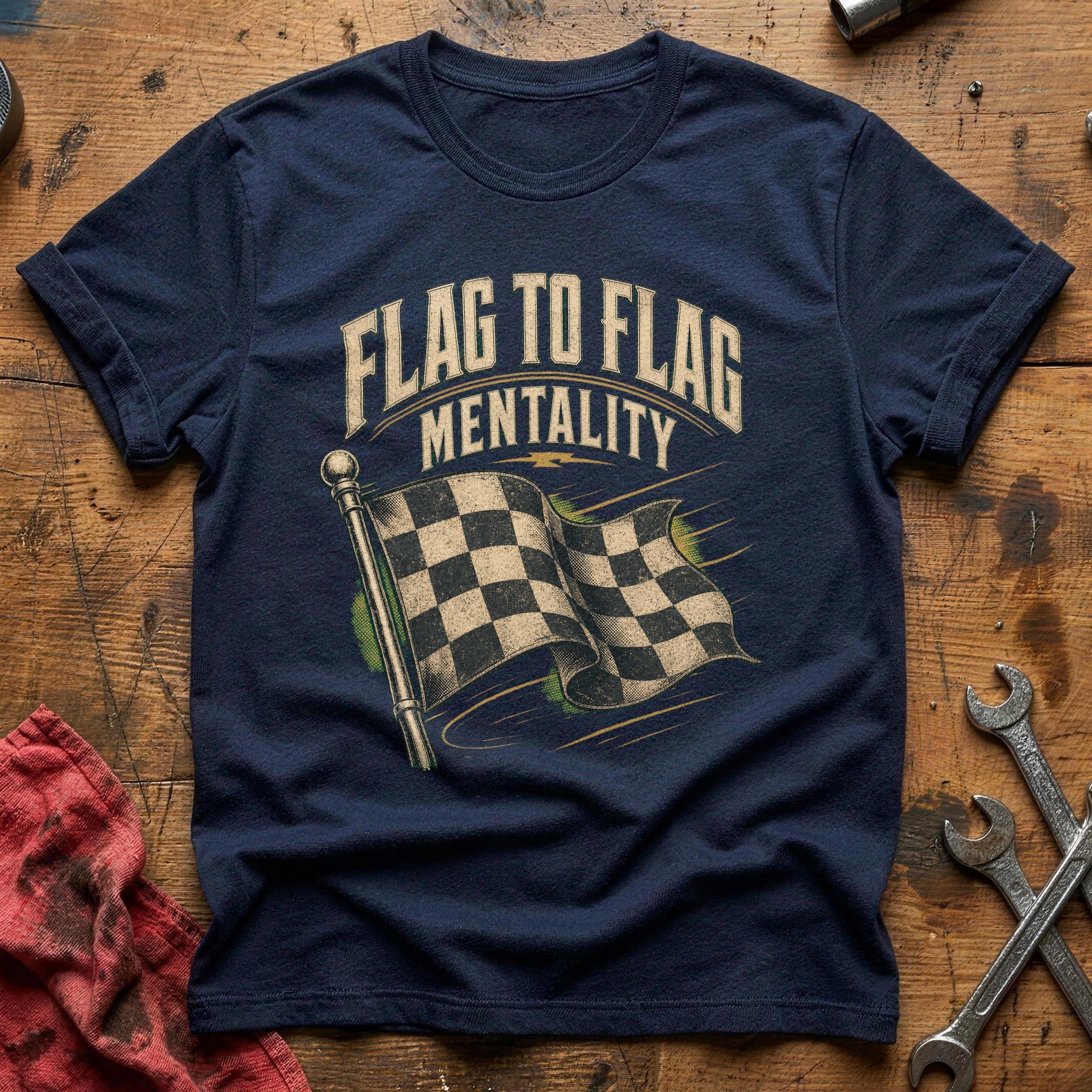 Flag to Flag Mentality T-Shirt - Navy