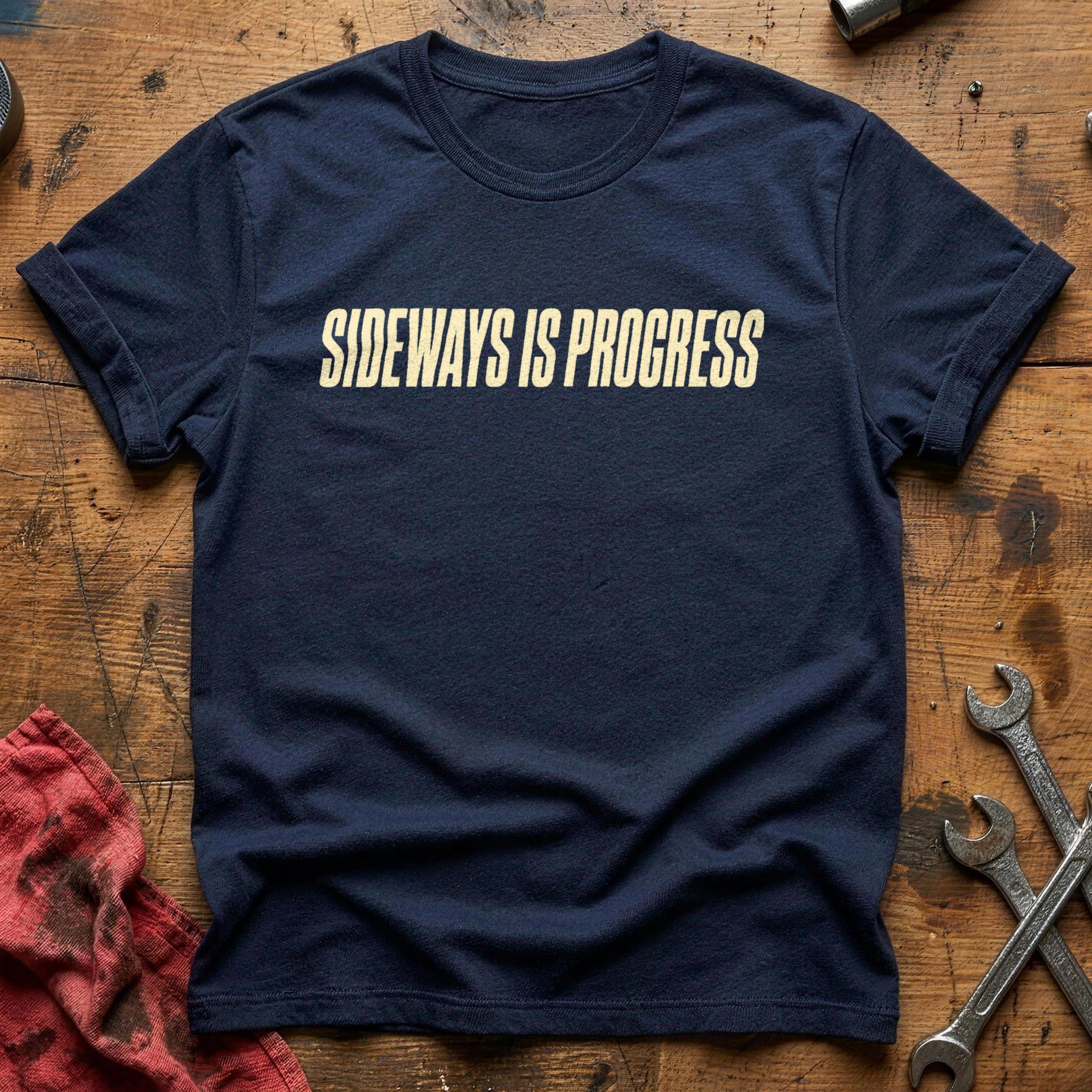 Sideways is Progress T-Shirt - Navy