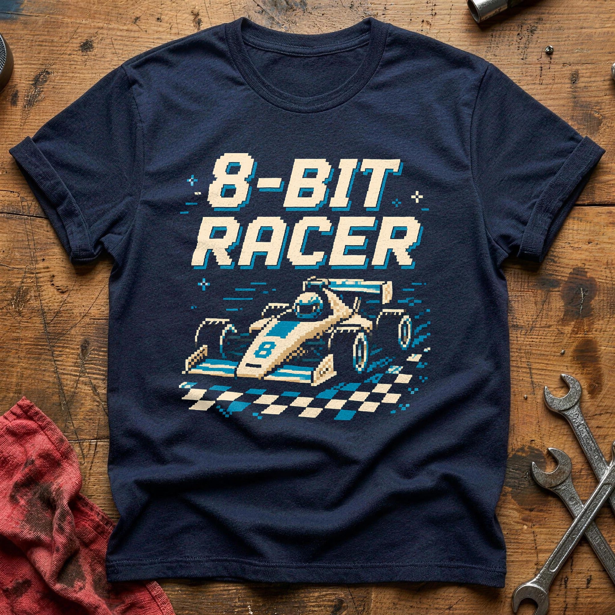 8-Bit Racer T-Shirt - Navy