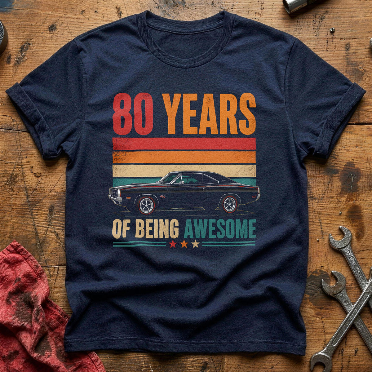 80 Being Awesome T-Shirt - Navy